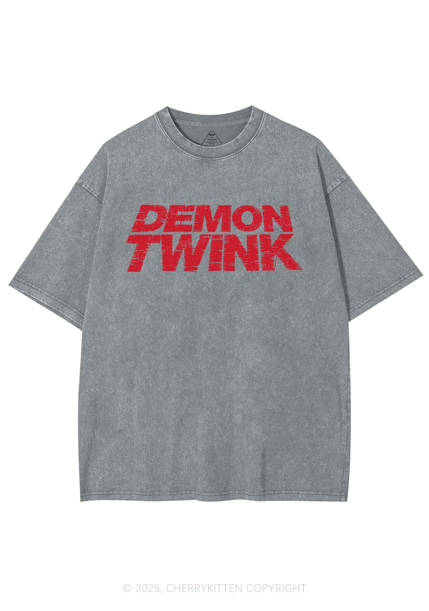 Demon Twink Pride Y2K Shirts Washed Tee Cherrykitten - Image 7