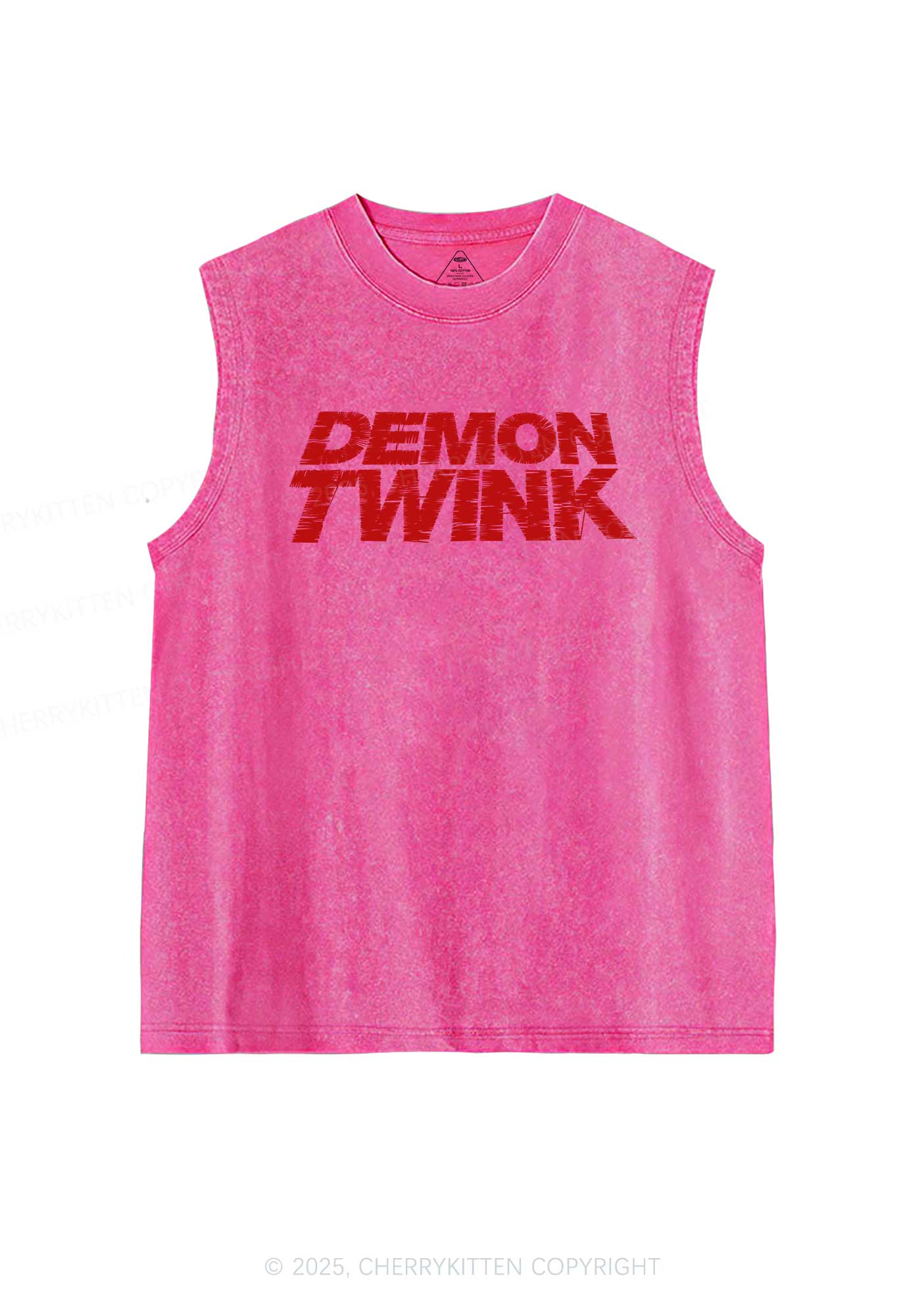 Demon Twink Pride Y2K Washed Muscle Tank Cherrykitten - Image 4