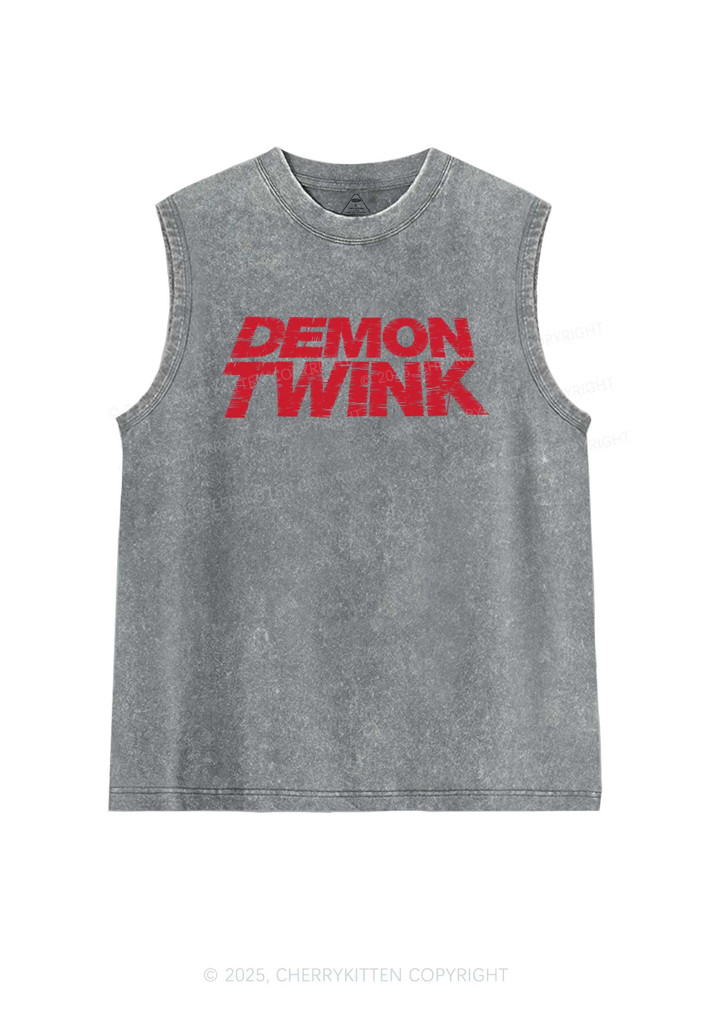 Demon Twink Pride Y2K Washed Muscle Tank Cherrykitten - Image 5