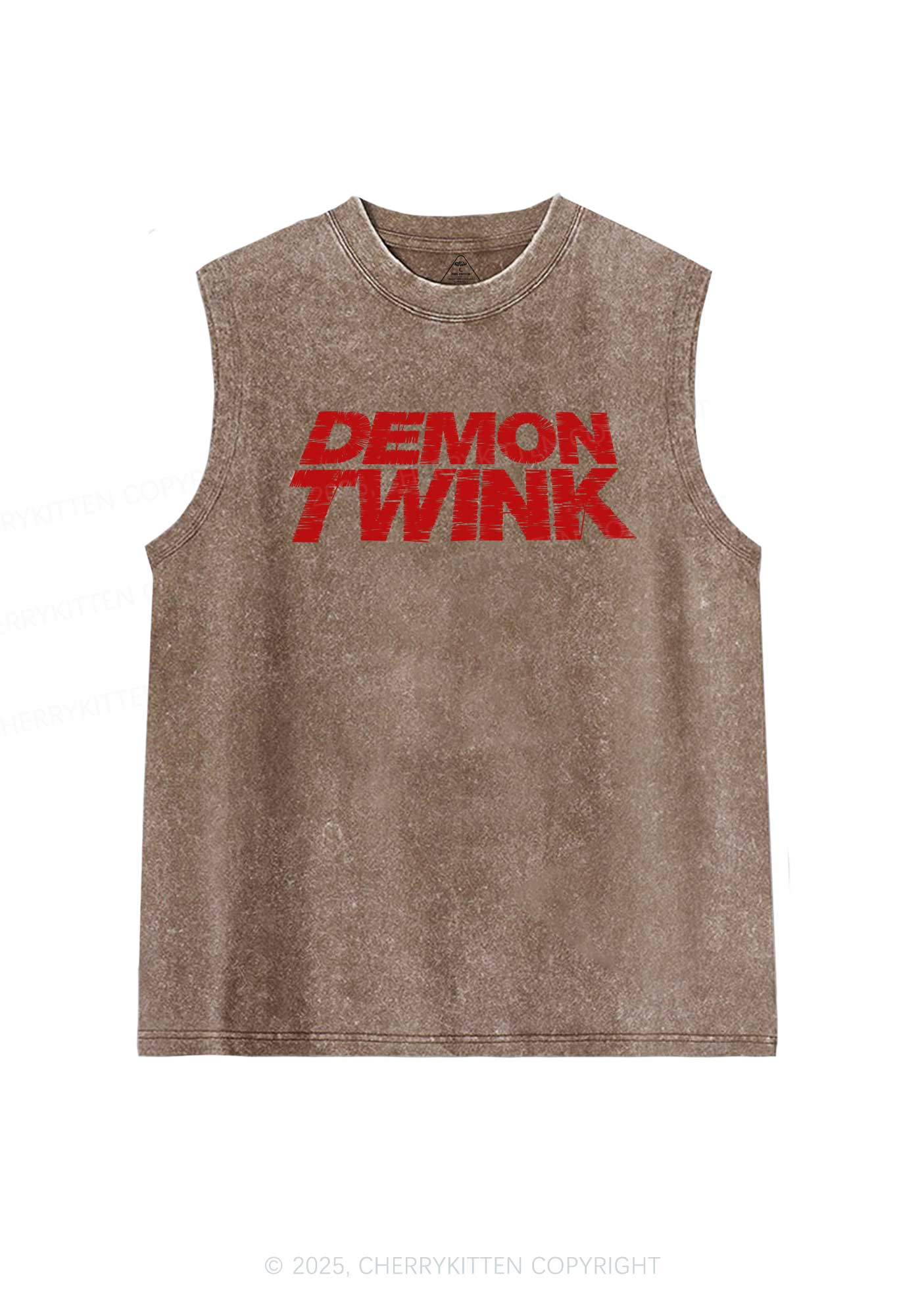 Demon Twink Pride Y2K Washed Muscle Tank Cherrykitten - Image 6