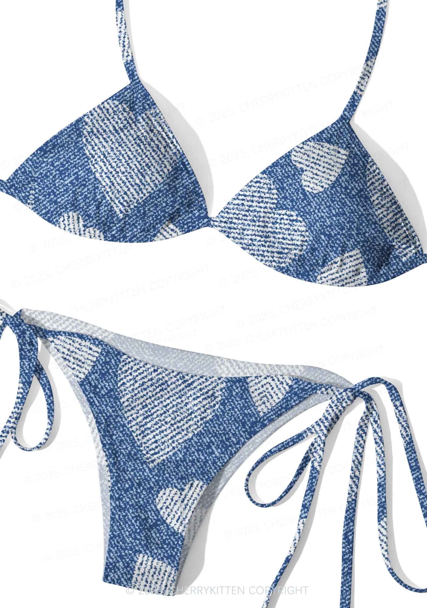 Denim Heartbeat Y2K Print Bikini Set Cherrykitten - Image 3