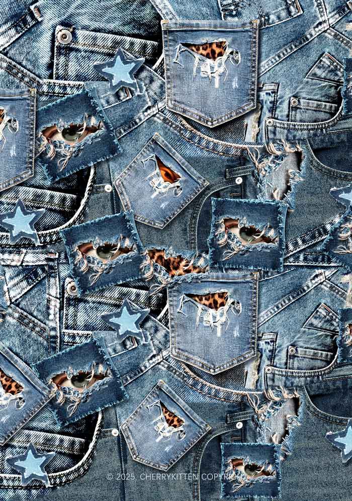 Denim Patchwork Y2K Print Bikini Set Cherrykitten - Image 2