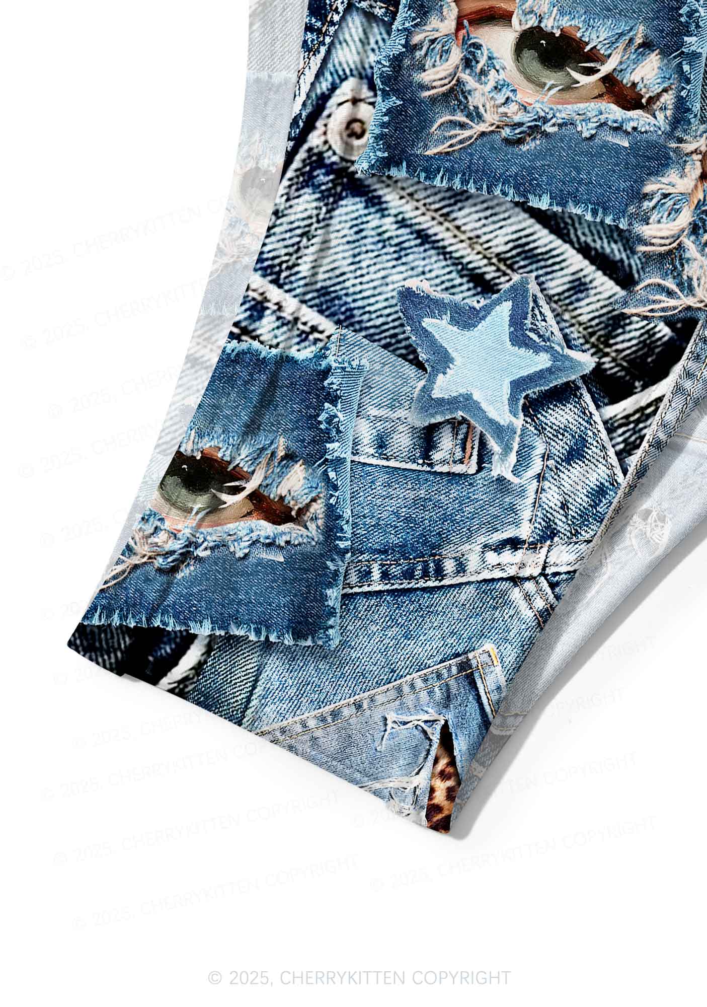 Denim Patchwork Y2K Print Bikini Set Cherrykitten - Image 6