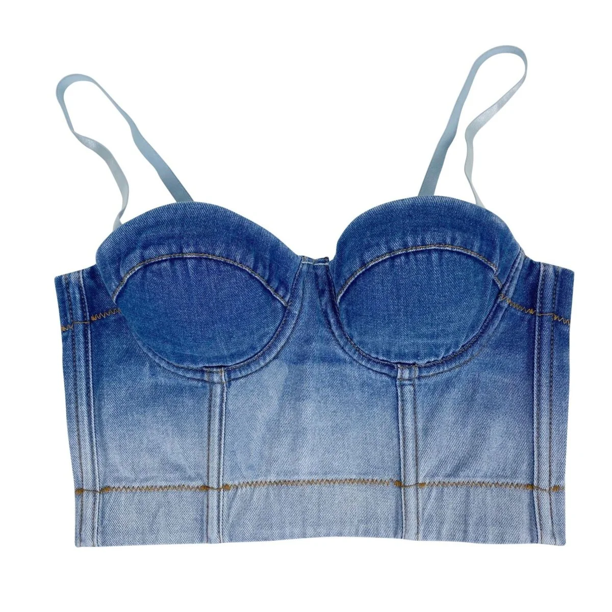 Gradient Blue Denim Corset Top - Image 4