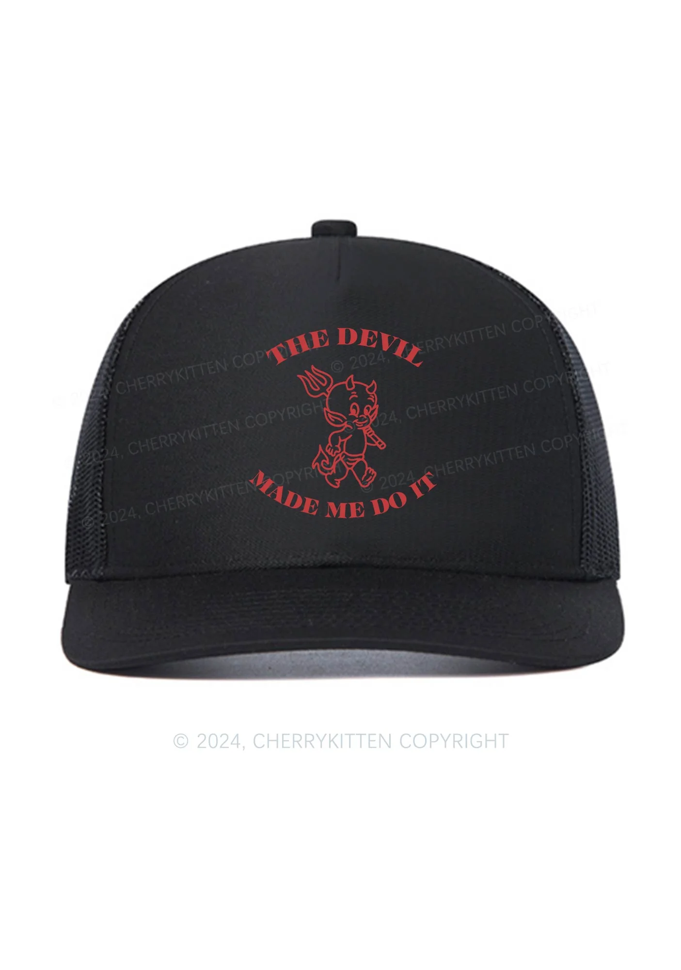Devil Made Me Do It Y2K Trucker Mesh Hat Cherrykitten - Image 2