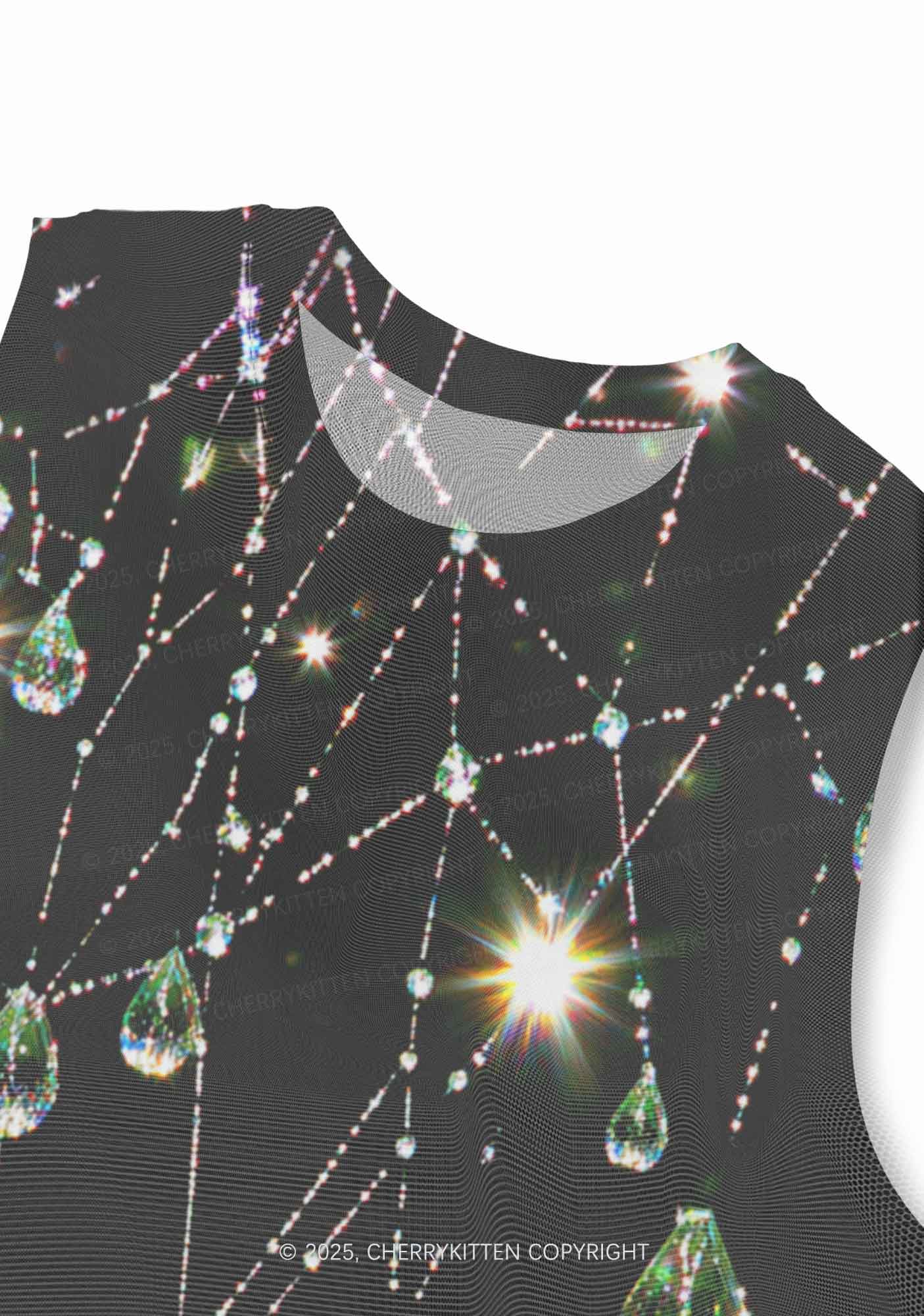 Dew Web Y2K Mesh Muscle Tank Cherrykitten - Image 3