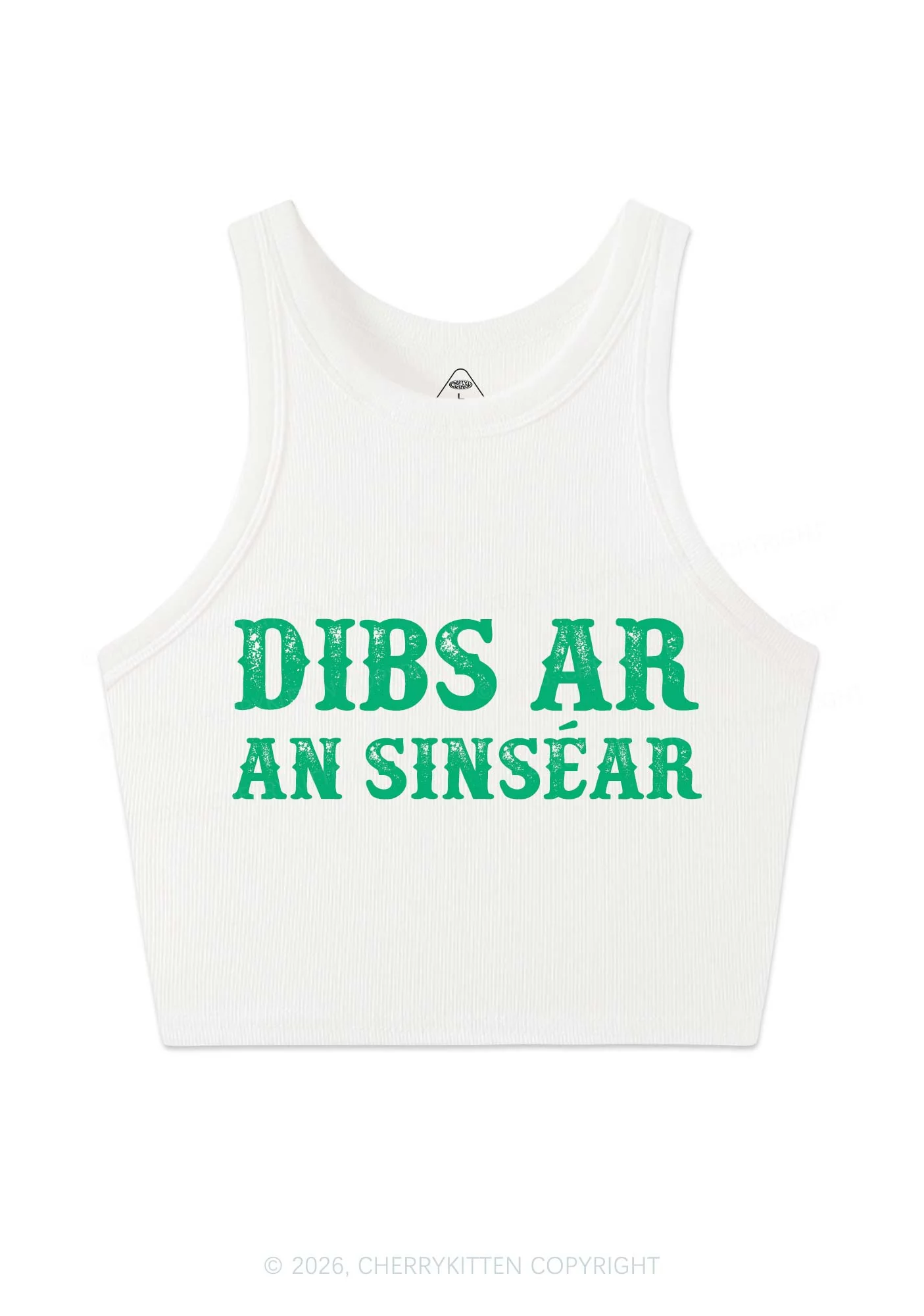 Dibs Ar An Sinsear St Patricks Y2K Crop Tank Top Cherrykitten - Image 3