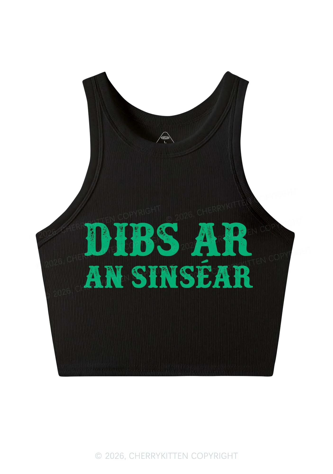 Dibs Ar An Sinsear St Patricks Y2K Crop Tank Top Cherrykitten - Image 4