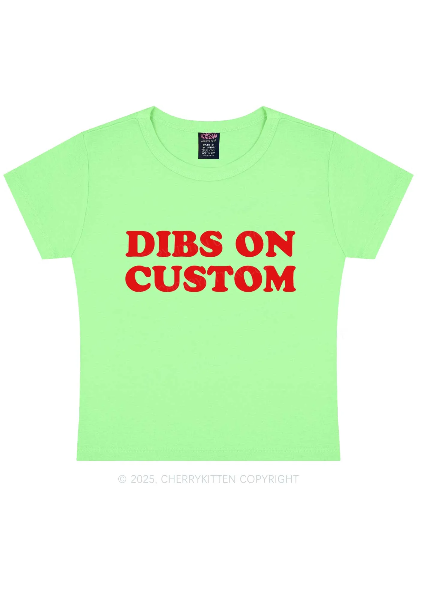 Dibs On Custom Y2K Baby Tee Cherrykitten - Image 12