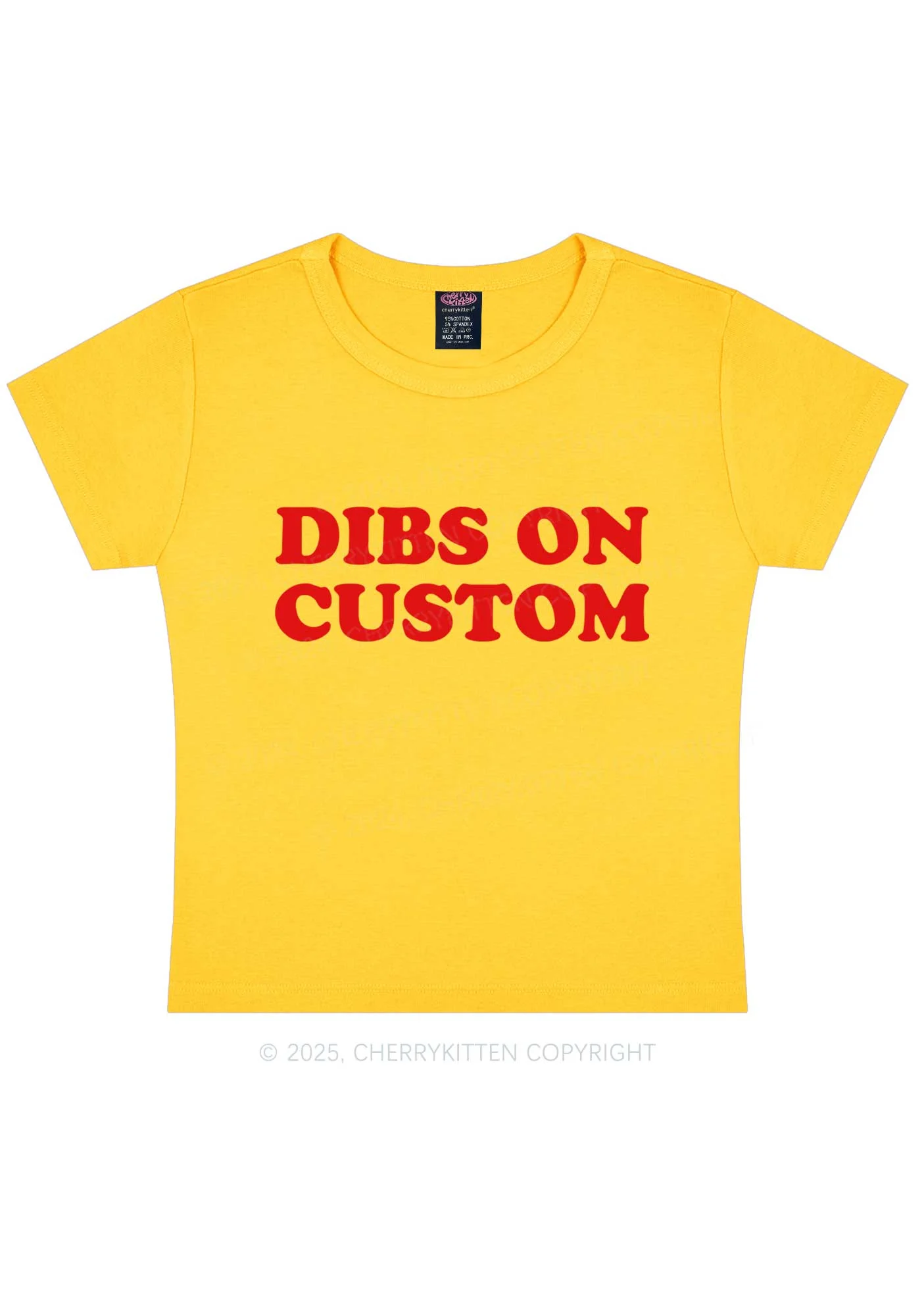 Dibs On Custom Y2K Baby Tee Cherrykitten - Image 3