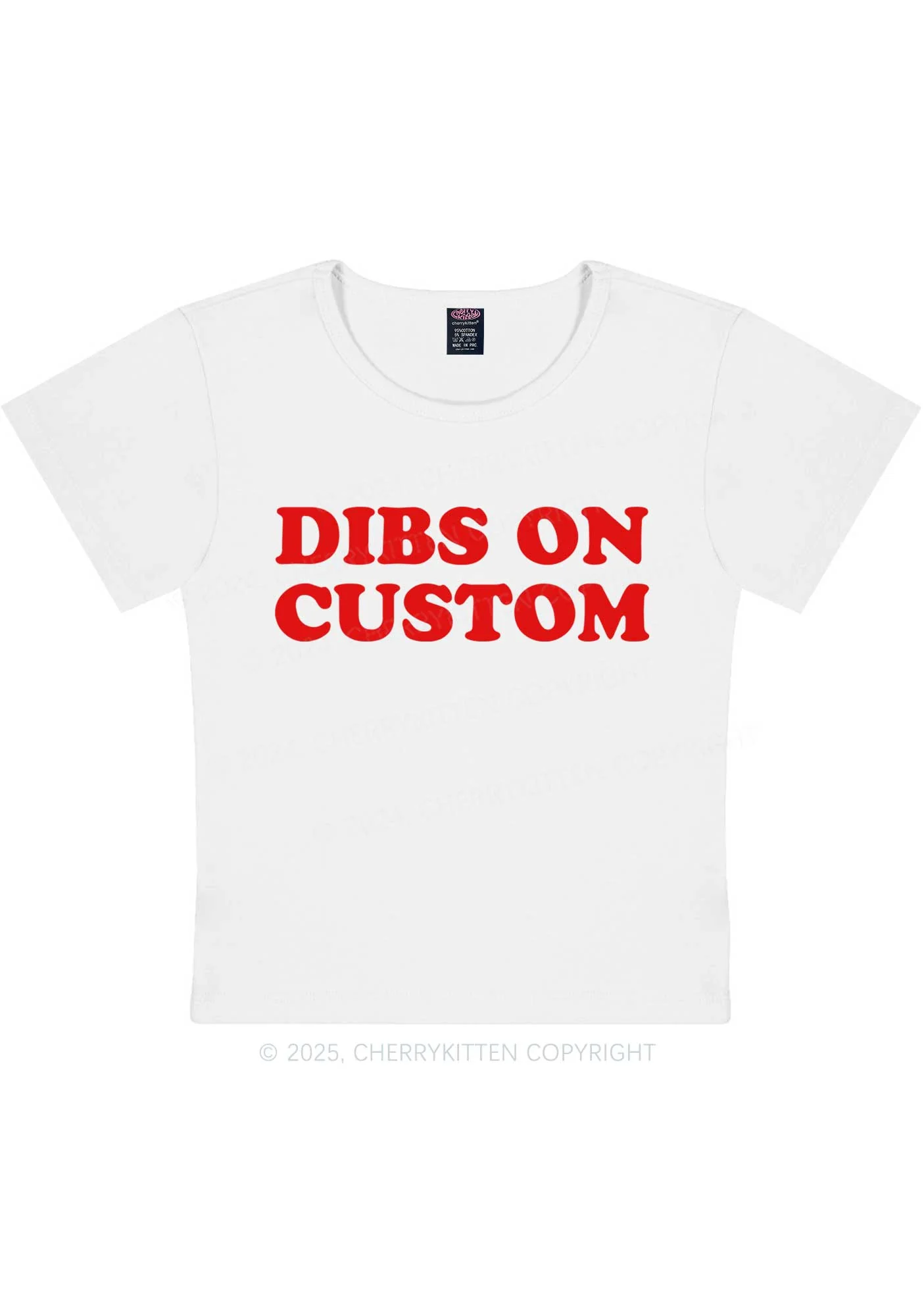 Dibs On Custom Y2K Baby Tee Cherrykitten - Image 4