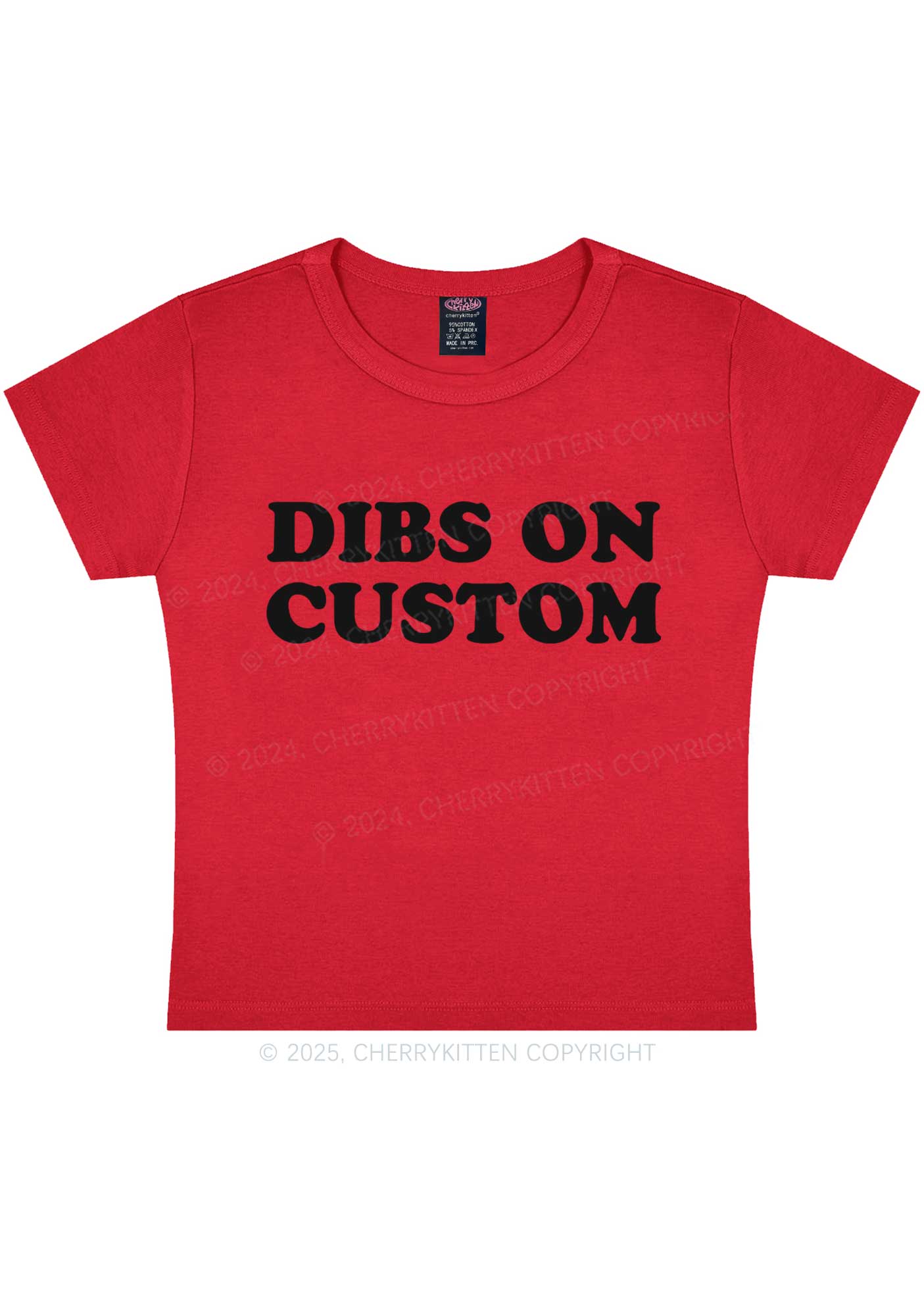 Dibs On Custom Y2K Baby Tee Cherrykitten - Image 5