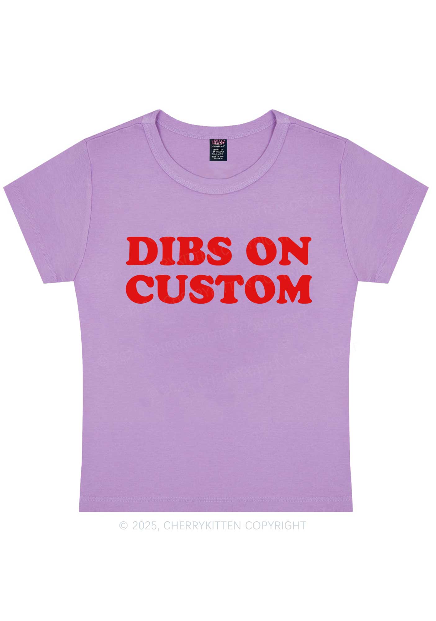 Dibs On Custom Y2K Baby Tee Cherrykitten - Image 6