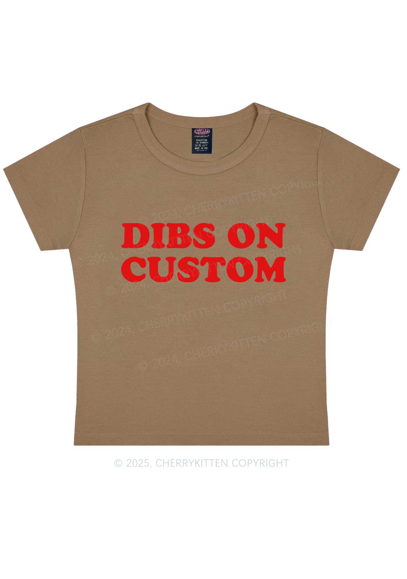 Dibs On Custom Y2K Baby Tee Cherrykitten - Image 9