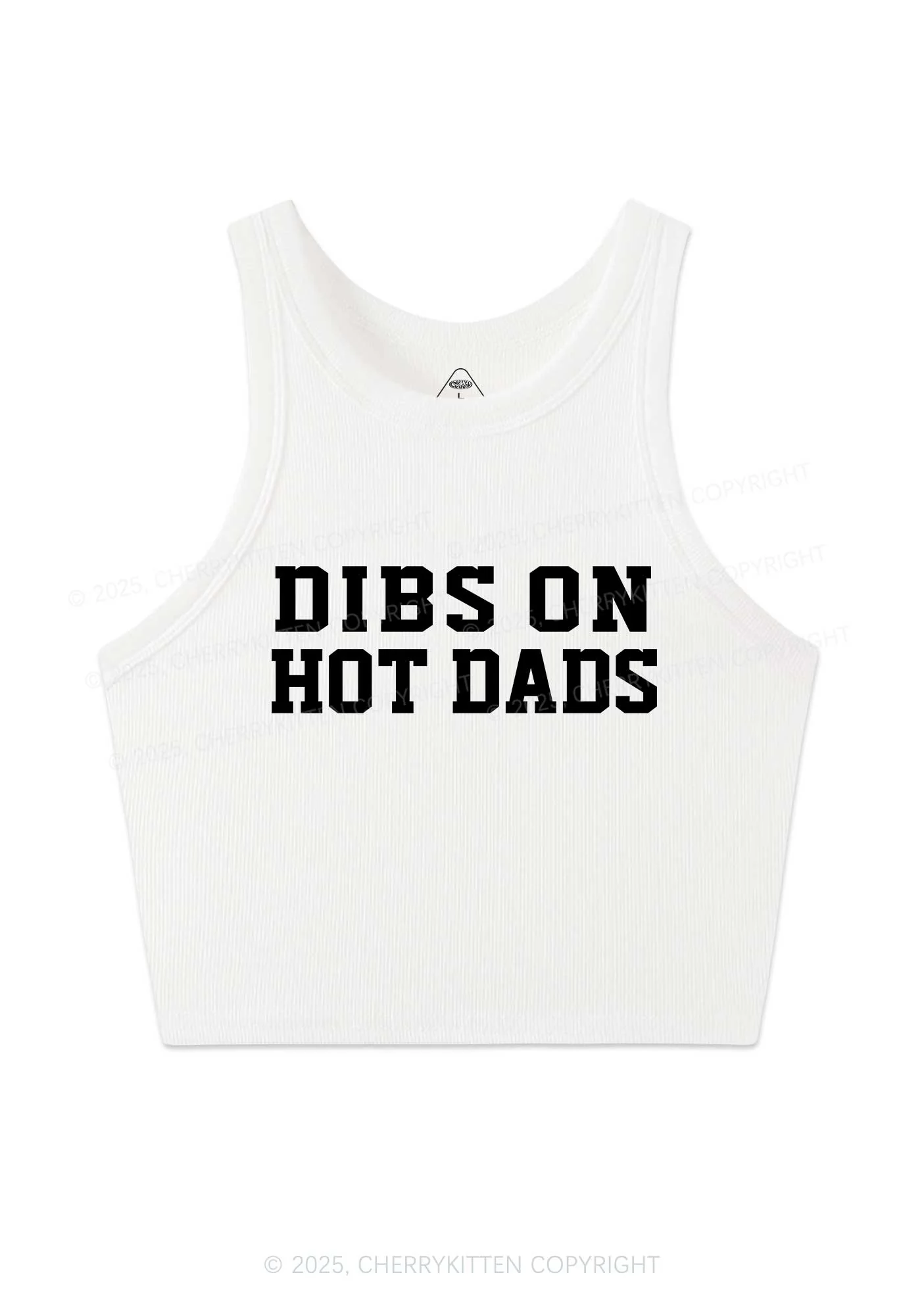 Dibs On Hot Dads Y2K Crop Tank Top Cherrykitten - Image 3
