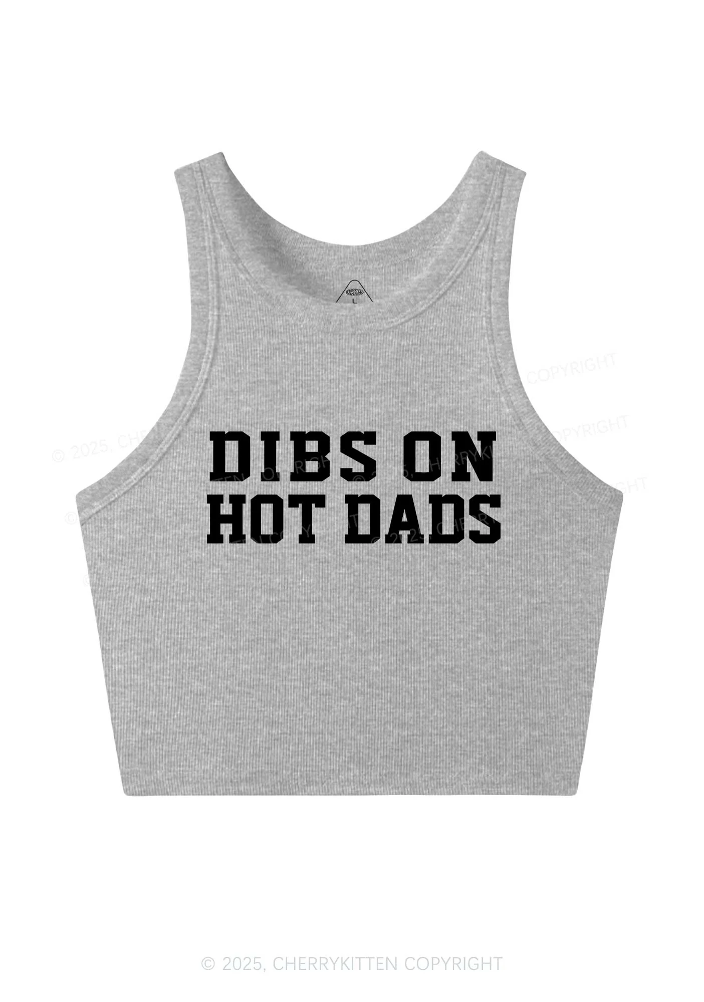 Dibs On Hot Dads Y2K Crop Tank Top Cherrykitten - Image 4