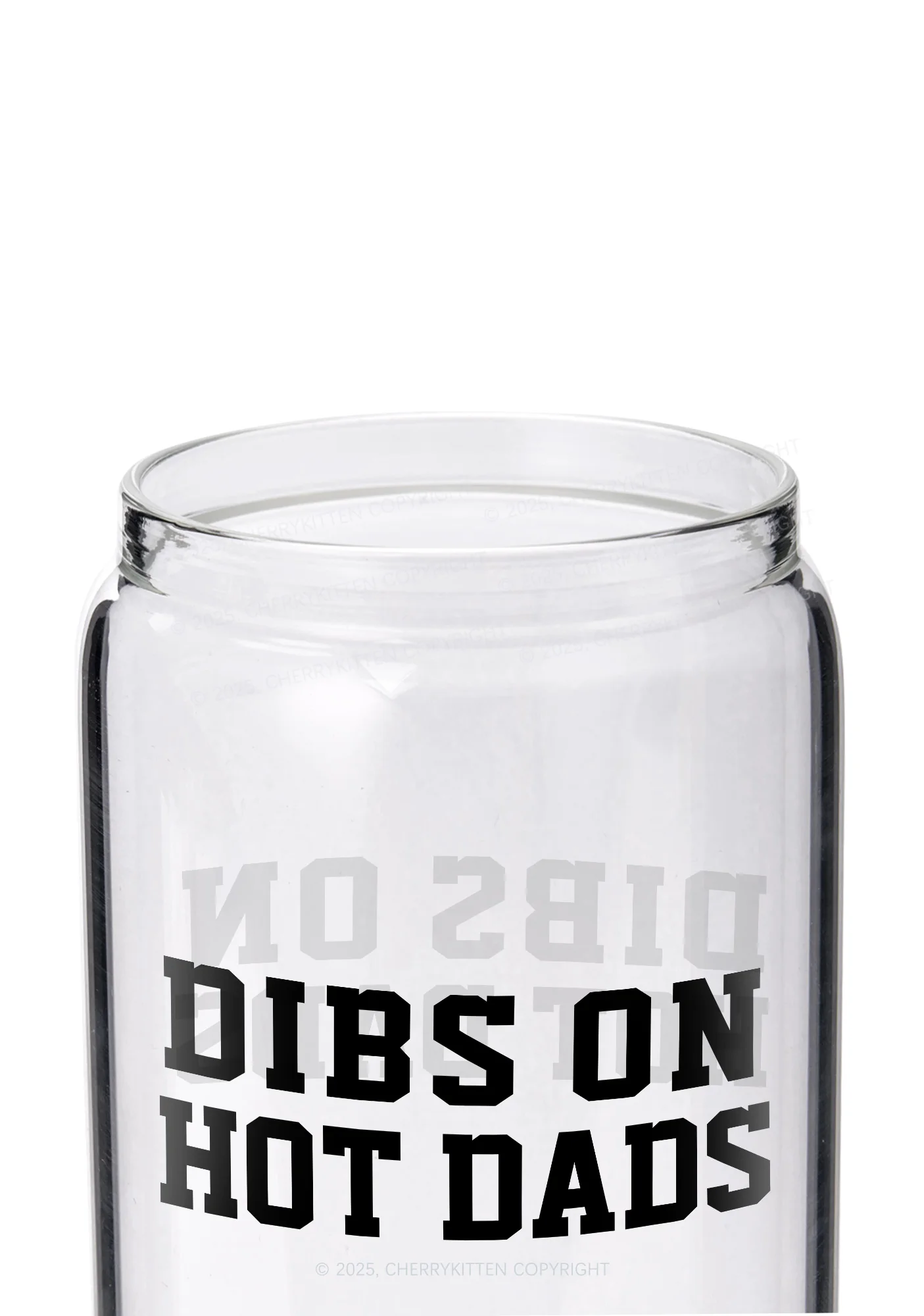 Dibs On Hot Dads Y2K Printed Glass Cup Cherrykitten - Image 2