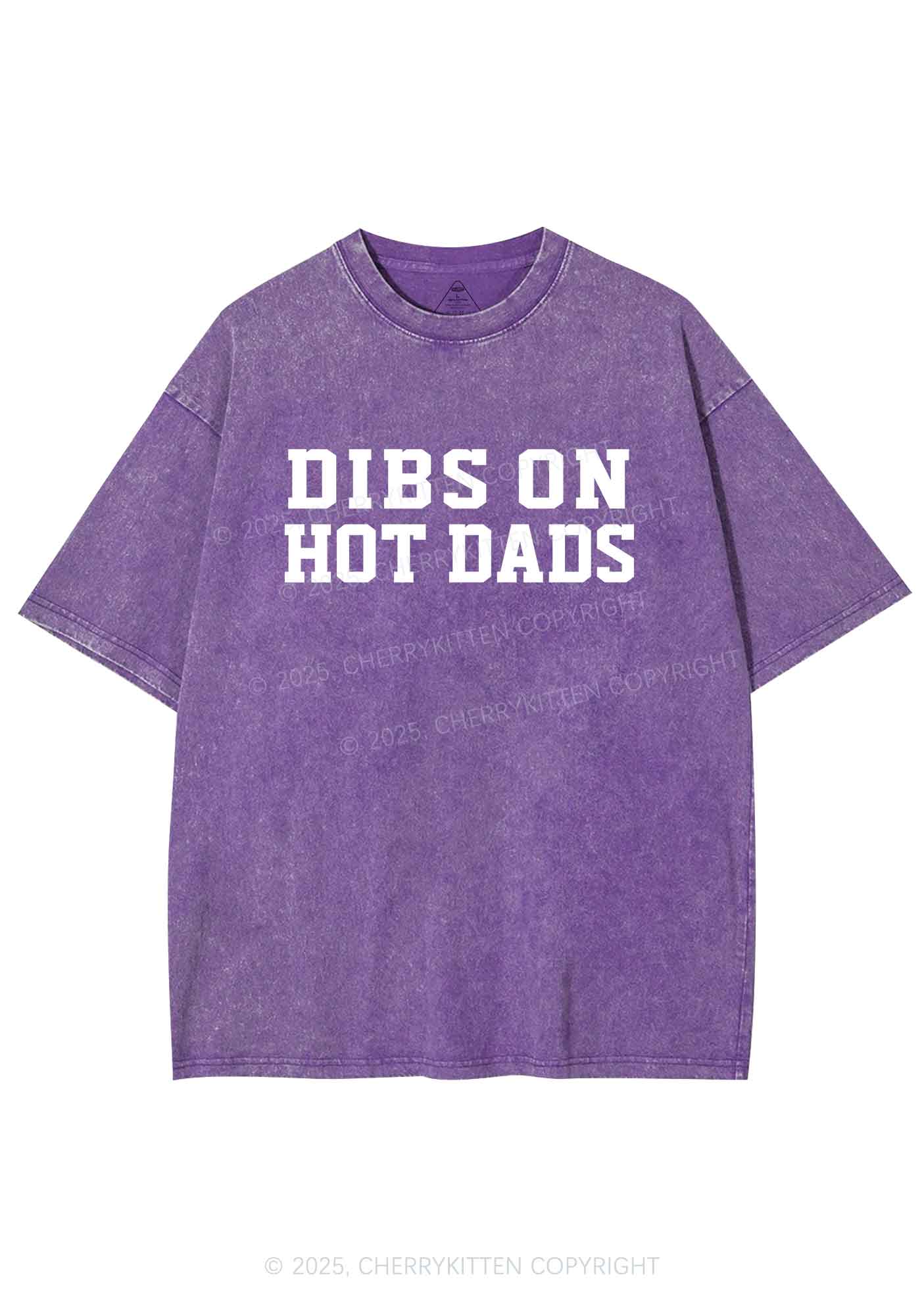 Dibs On Hot Dads Y2K Shirts Washed Tee Cherrykitten - Image 4