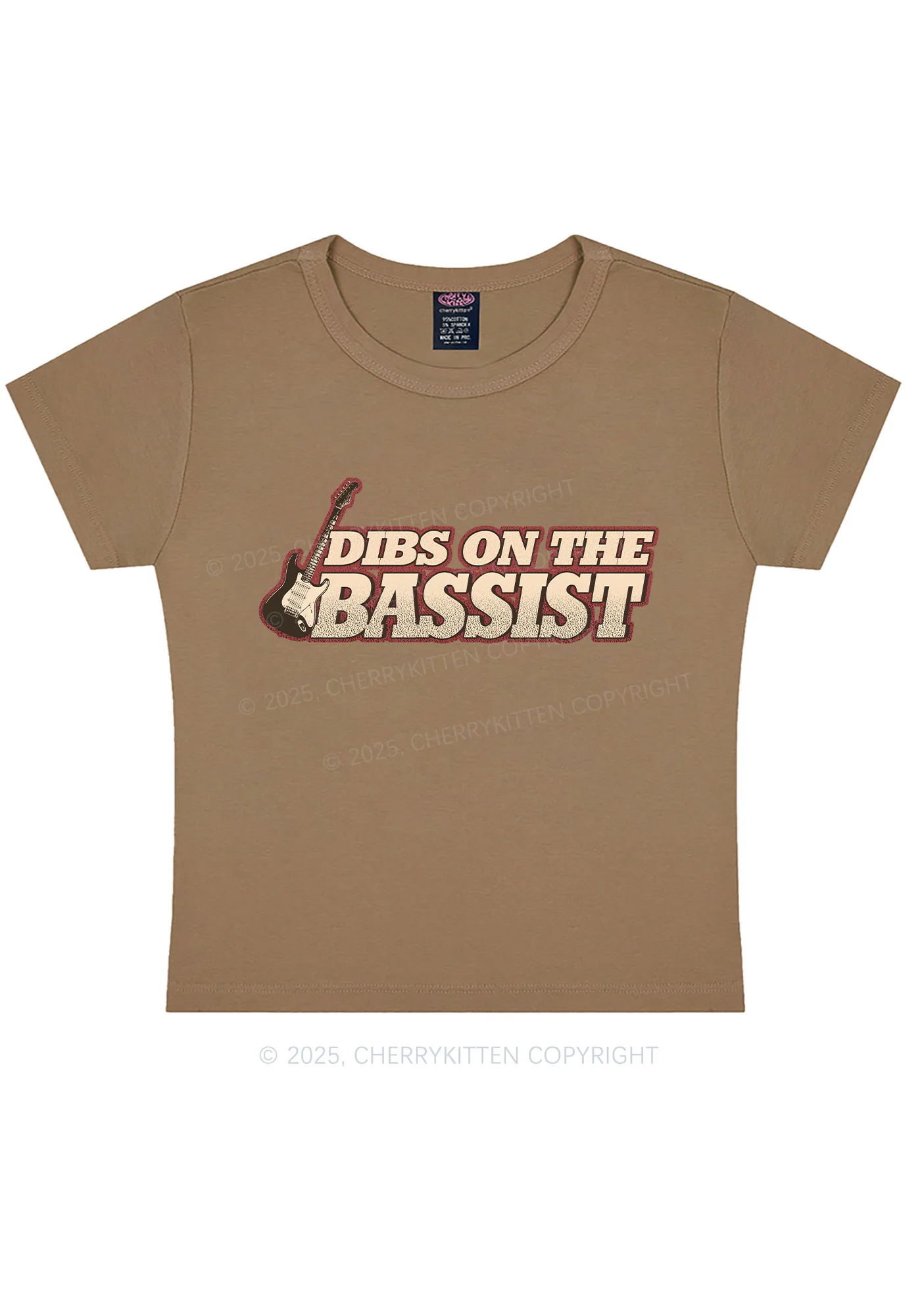 Dibs On The Bassist Y2K Baby Tee Cherrykitten - Image 10