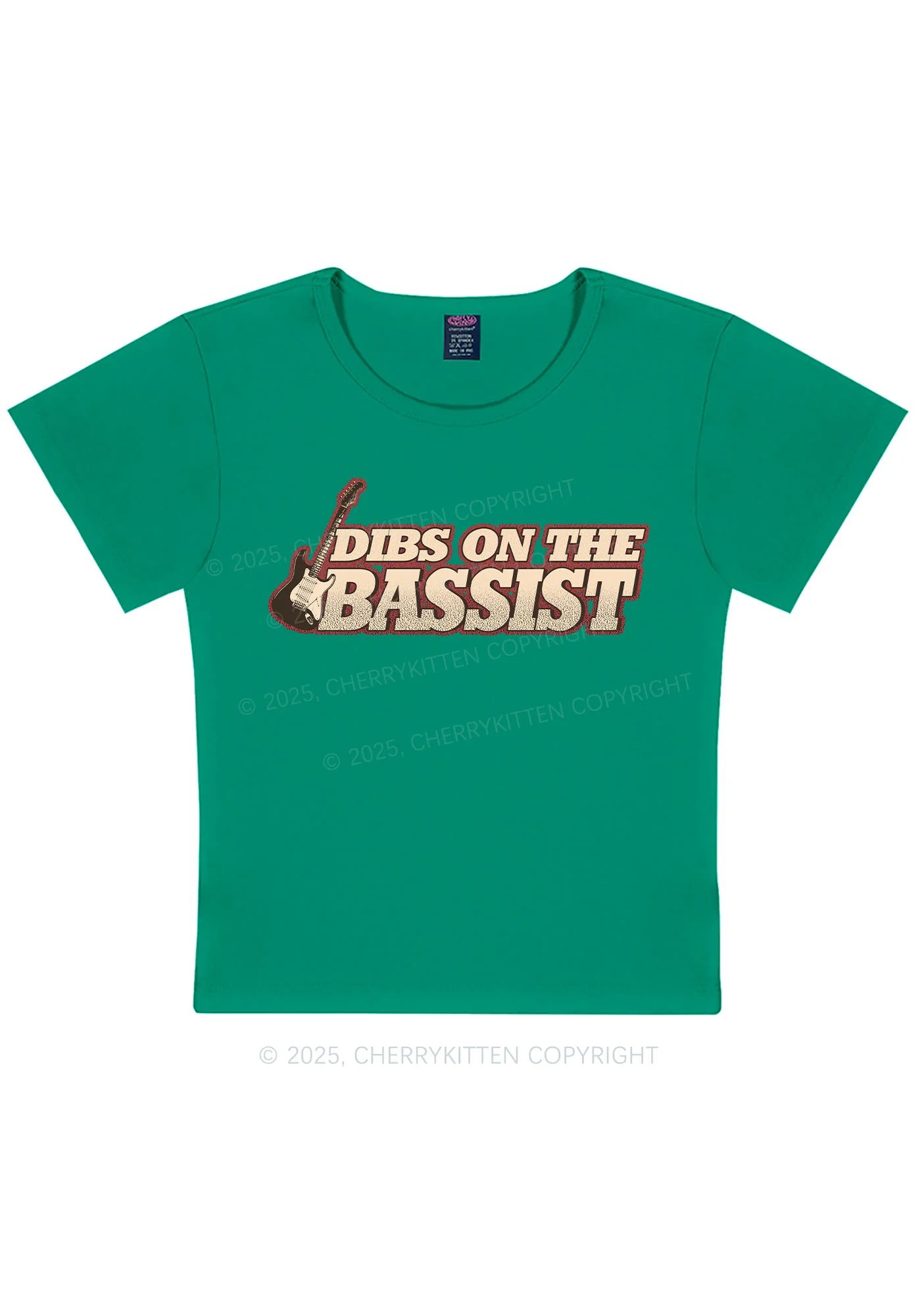 Dibs On The Bassist Y2K Baby Tee Cherrykitten - Image 11