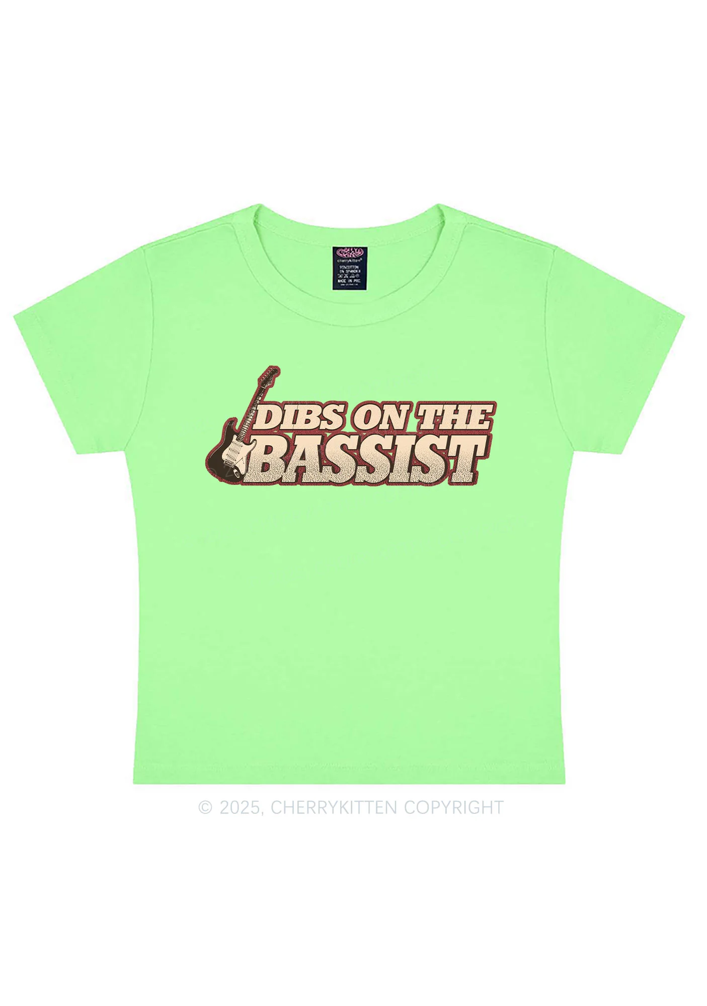 Dibs On The Bassist Y2K Baby Tee Cherrykitten - Image 12