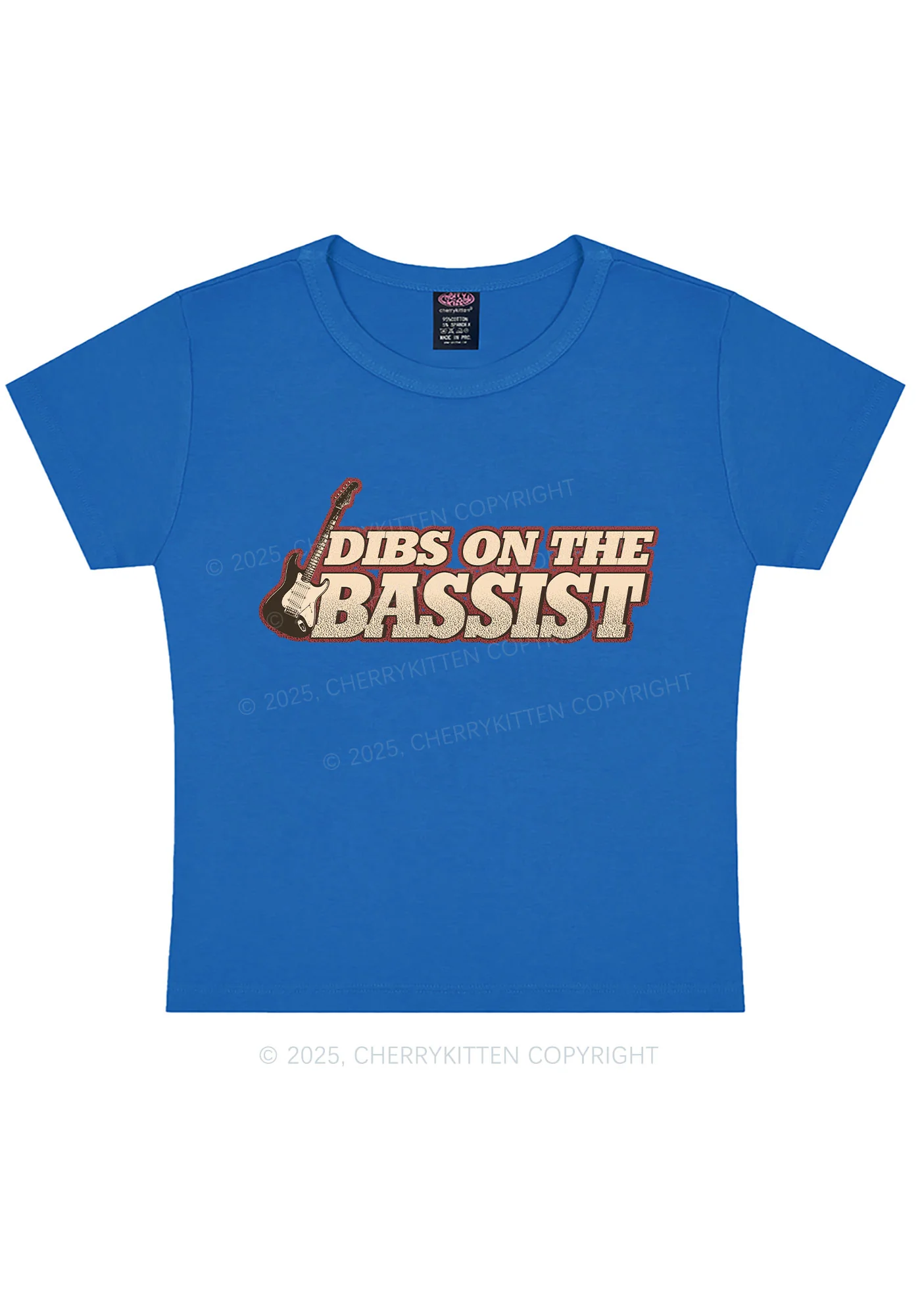 Dibs On The Bassist Y2K Baby Tee Cherrykitten - Image 8