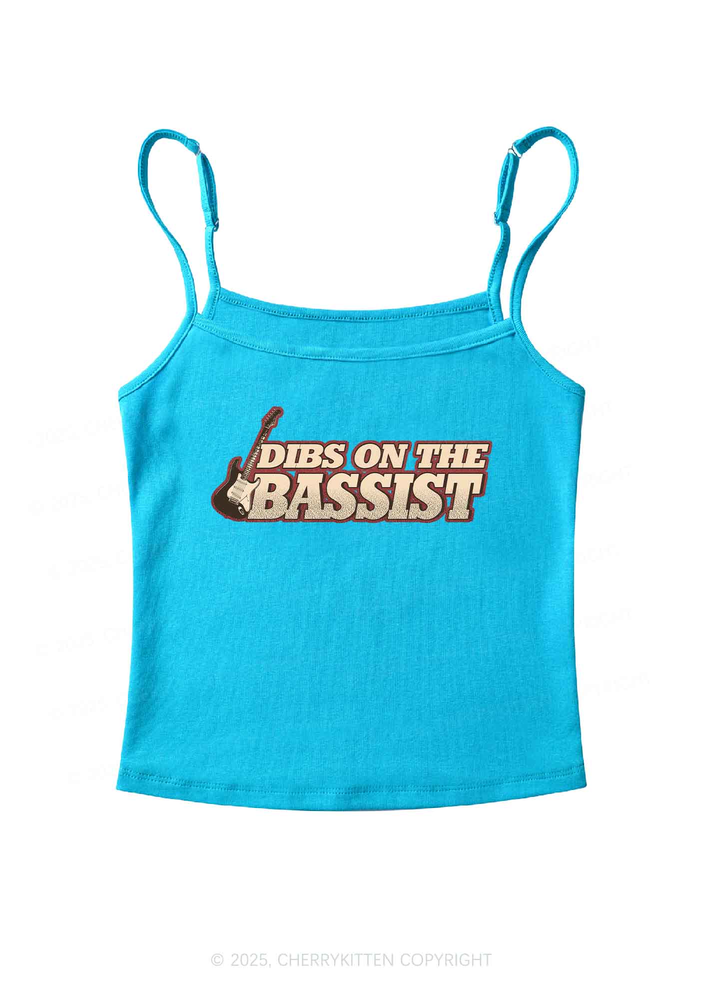 Dibs On The Bassist Y2K Spaghetti Strap Cami Cherrykitten - Image 4