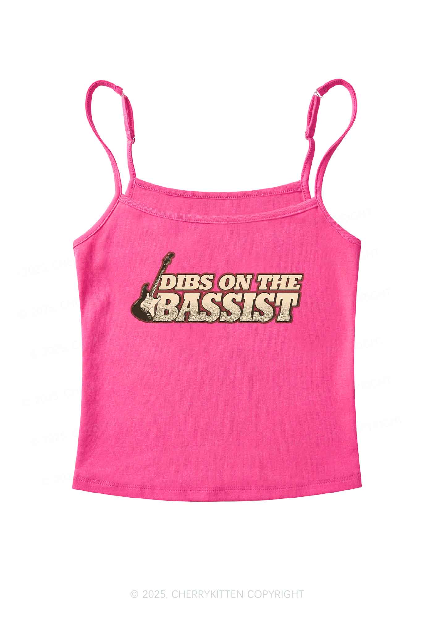 Dibs On The Bassist Y2K Spaghetti Strap Cami Cherrykitten - Image 5
