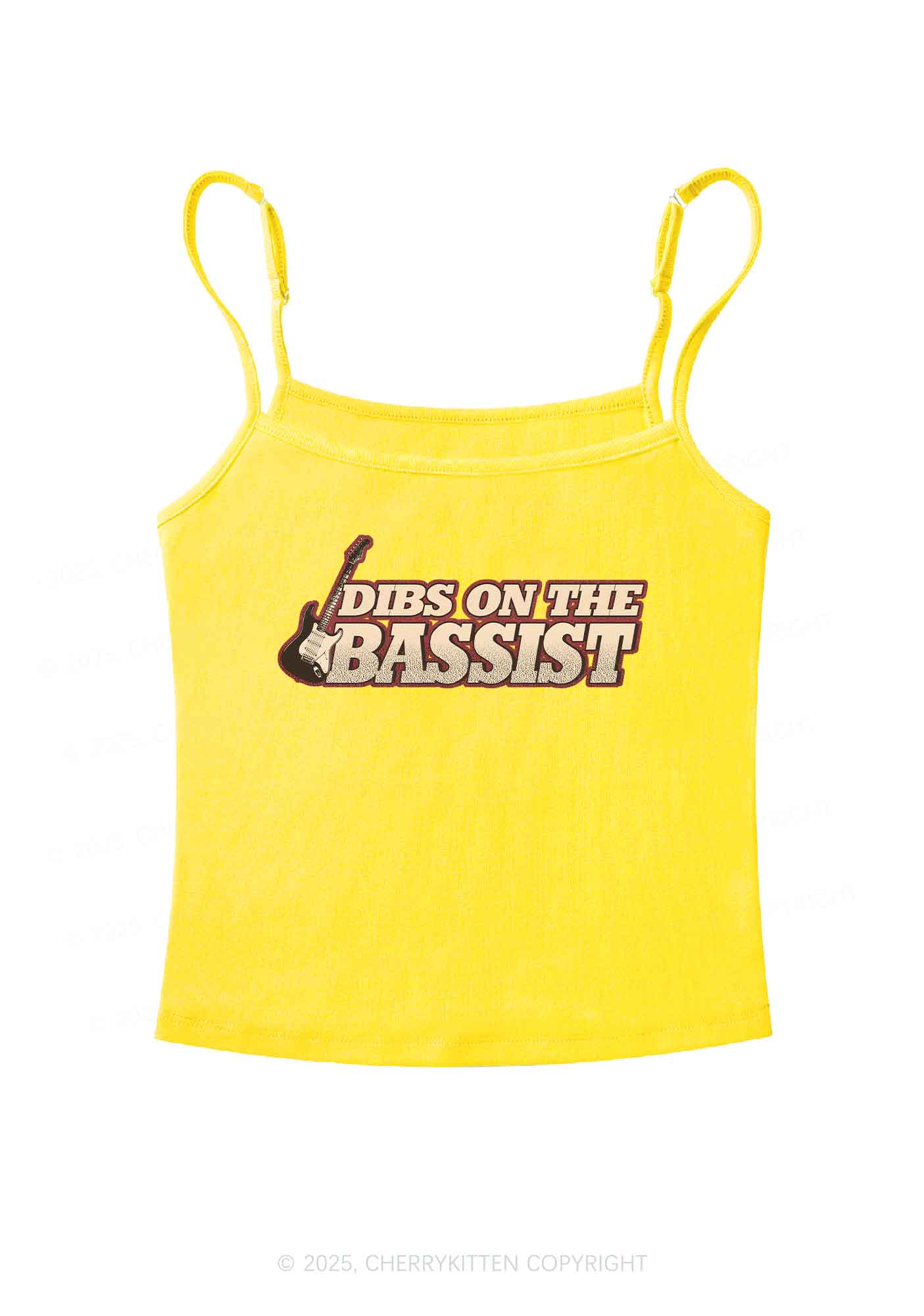 Dibs On The Bassist Y2K Spaghetti Strap Cami Cherrykitten - Image 7