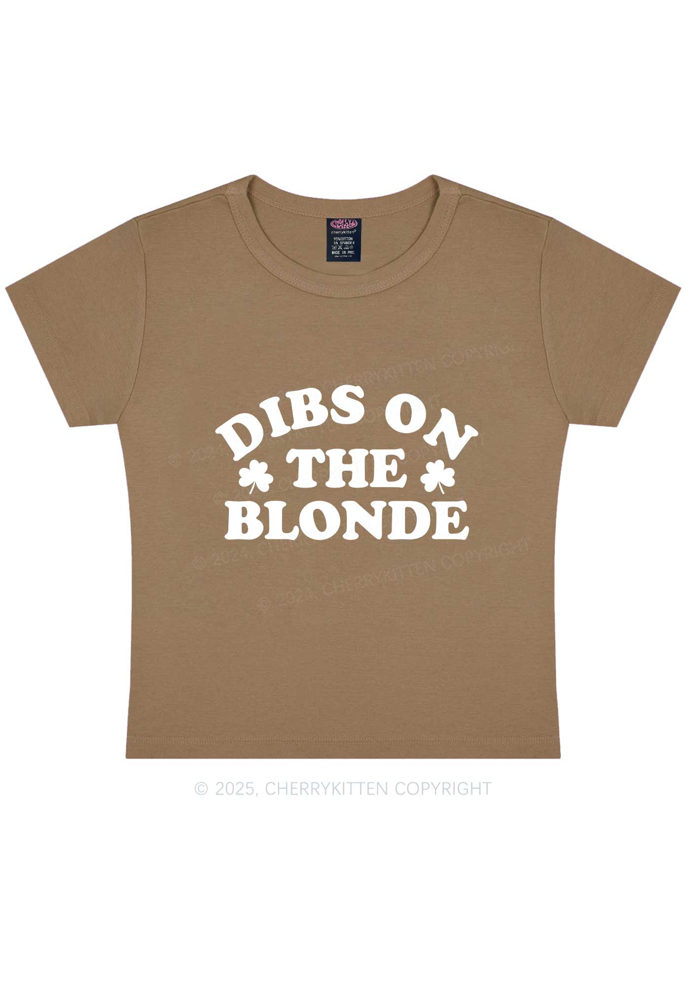 Dibs On The Blonde St Patricks Y2K Baby Tee Cherrykitten - Image 12