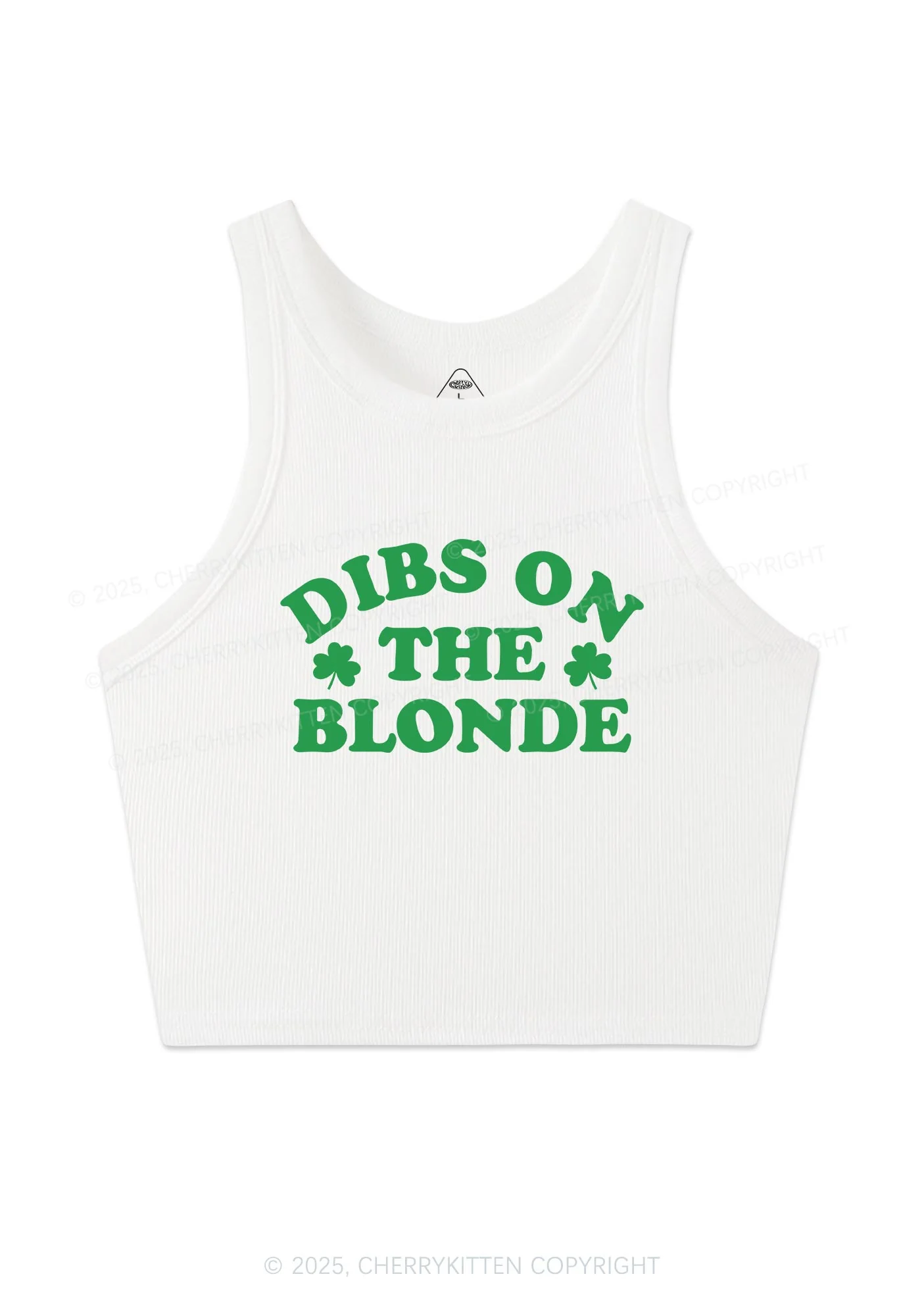 Dibs On The Blonde St Patricks Y2K Crop Tank Top Cherrykitten - Image 4