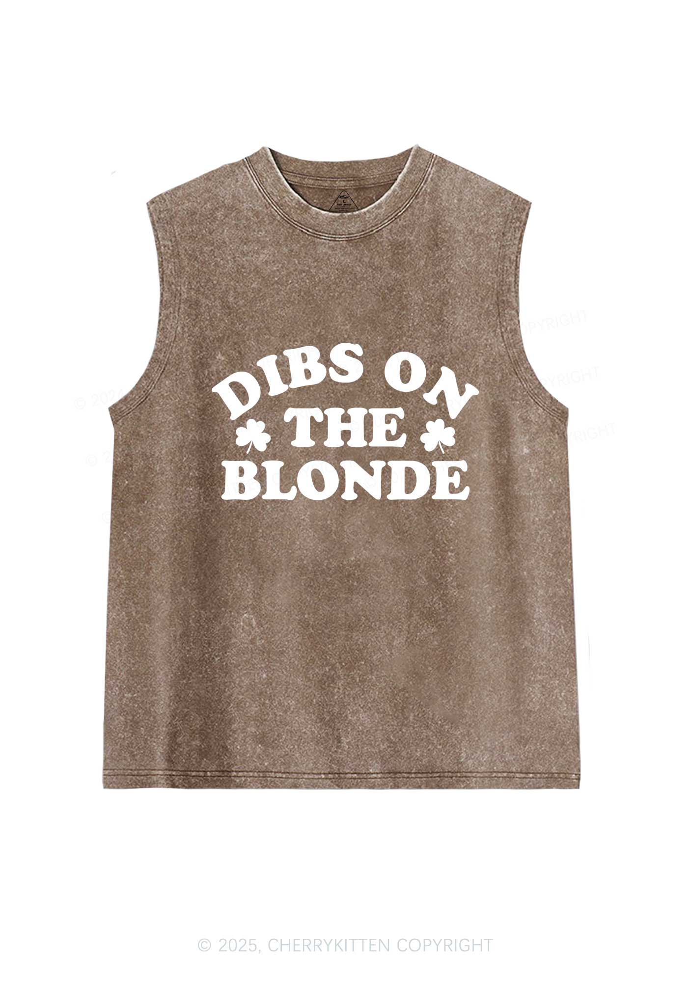 Dibs On The Blonde St Patricks Y2K Washed Tank Cherrykitten - Image 5