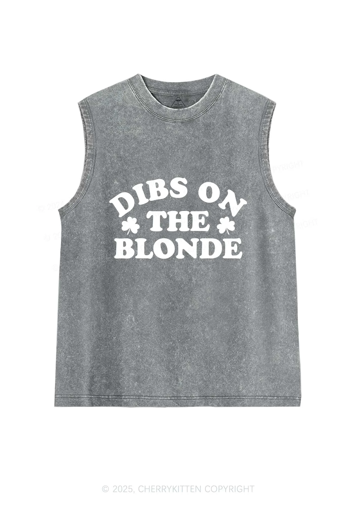 Dibs On The Blonde St Patricks Y2K Washed Tank Cherrykitten - Image 6