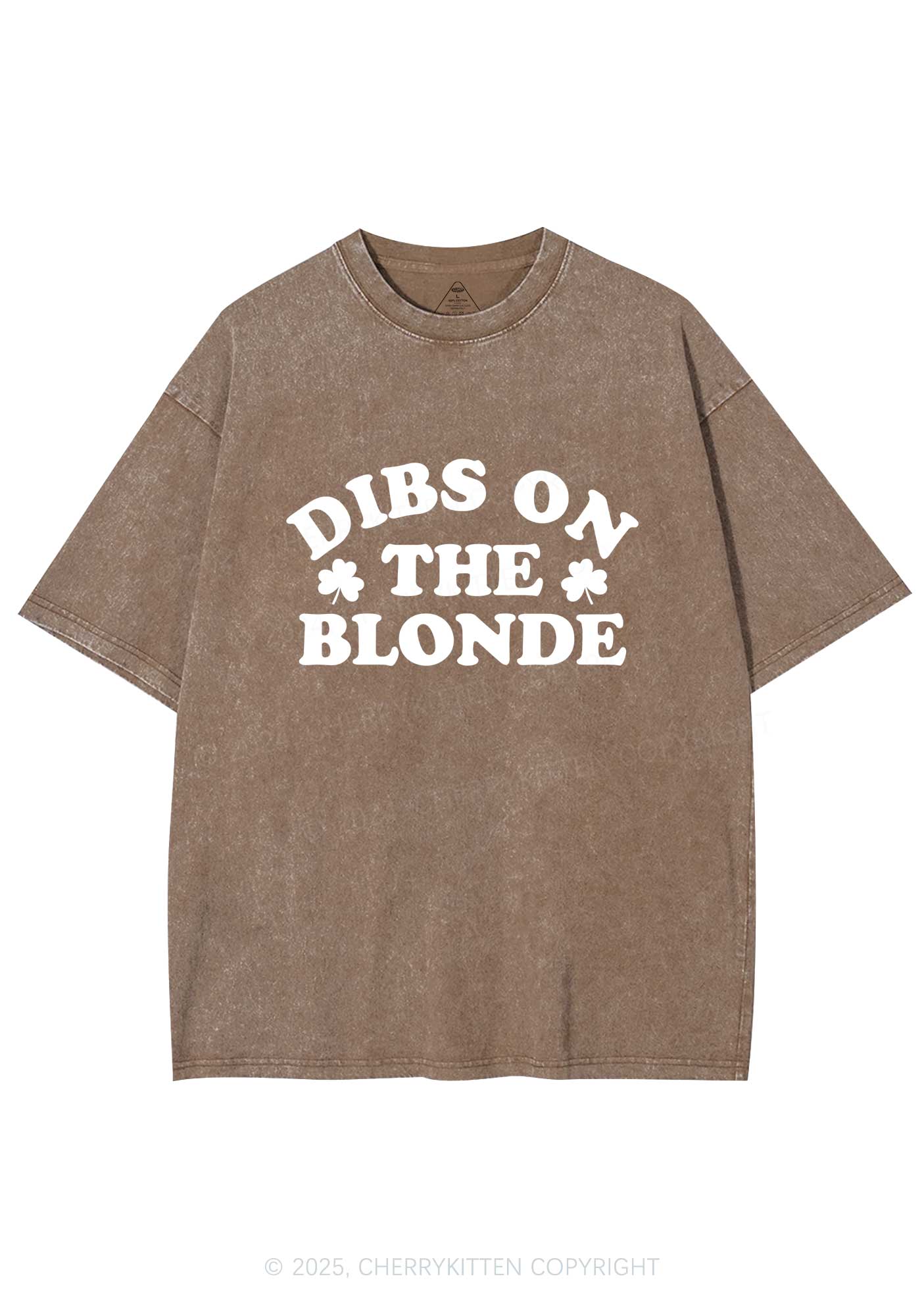 Dibs On The Blonde St Patricks Y2K Washed Tee Cherrykitten - Image 6