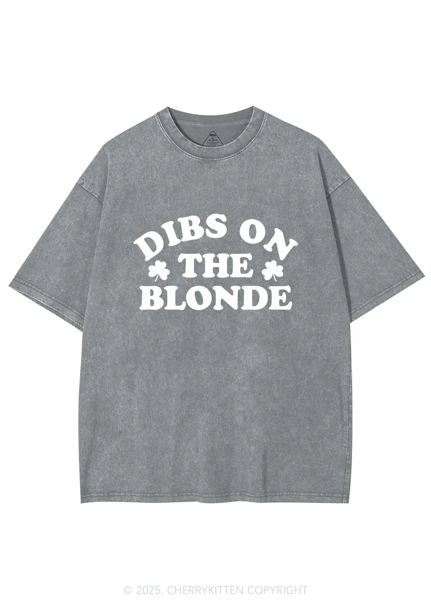 Dibs On The Blonde St Patricks Y2K Washed Tee Cherrykitten - Image 7