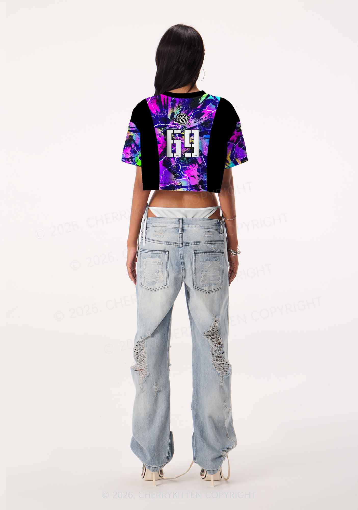 Dibs On The DJ Lightning Y2K Crop Sport Jersey Shirts Cherrykitten - Image 3