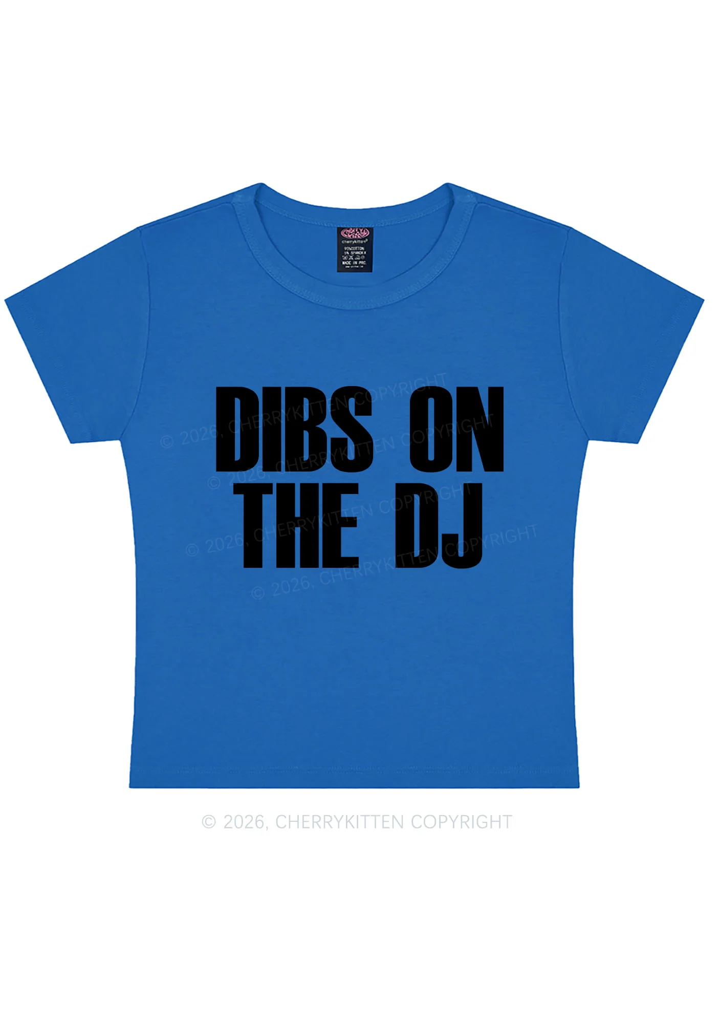 Dibs On The DJ Y2K Baby Tee Cherrykitten - Image 10