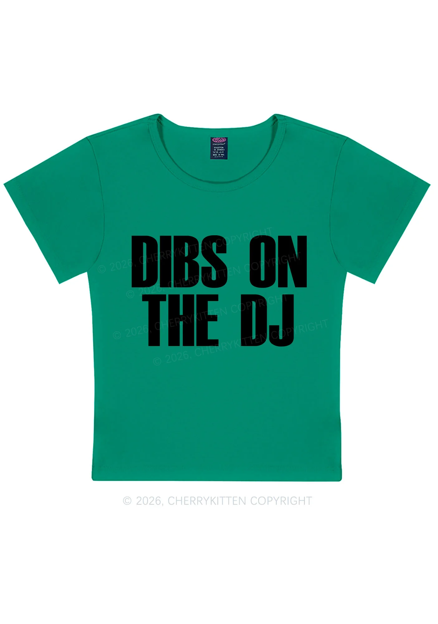 Dibs On The DJ Y2K Baby Tee Cherrykitten - Image 11