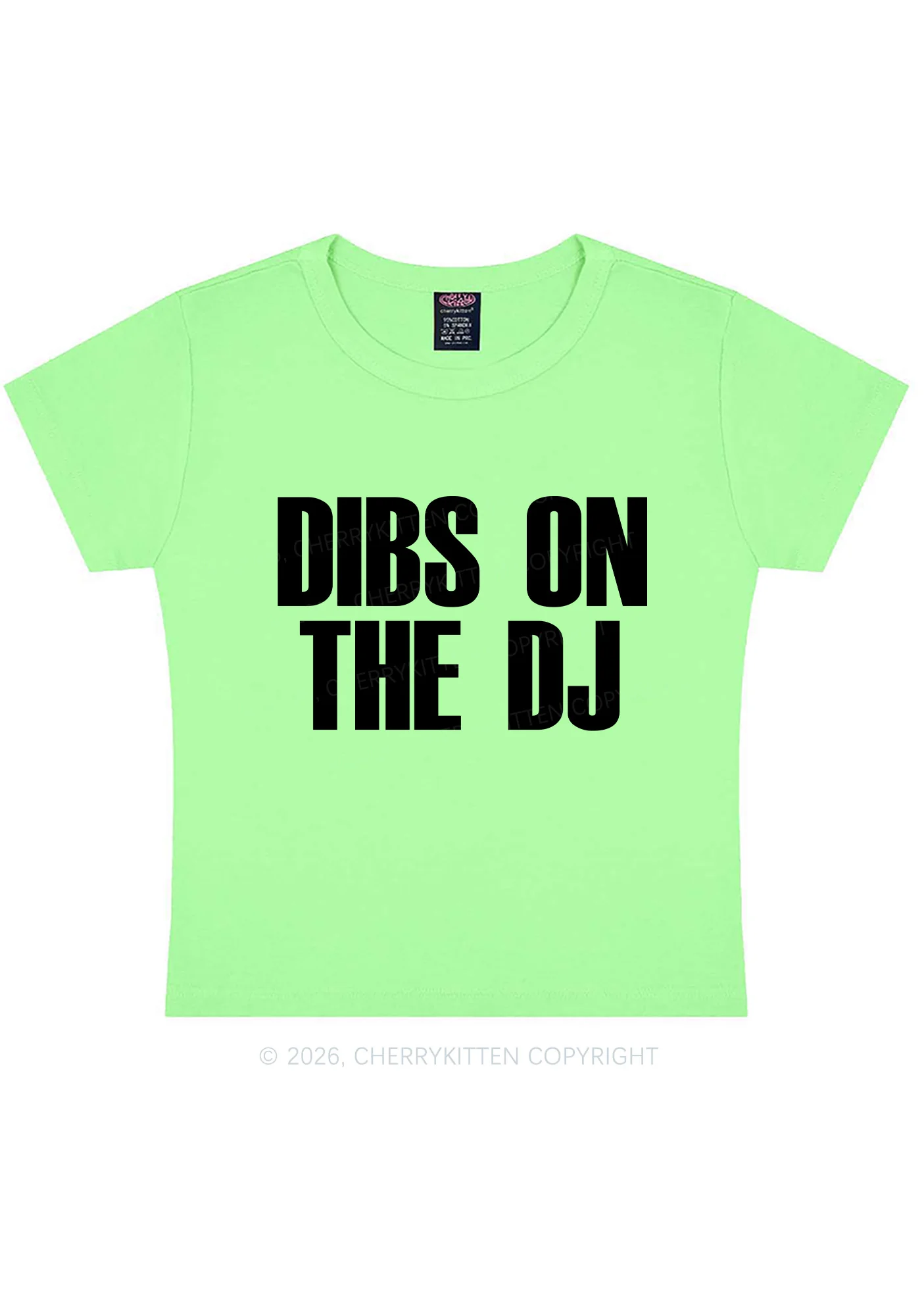 Dibs On The DJ Y2K Baby Tee Cherrykitten - Image 12