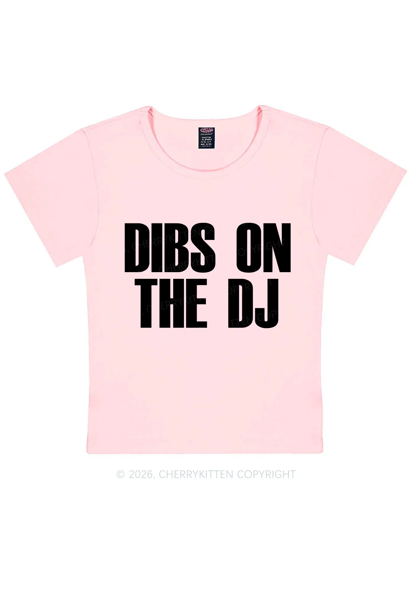 Dibs On The DJ Y2K Baby Tee Cherrykitten - Image 8