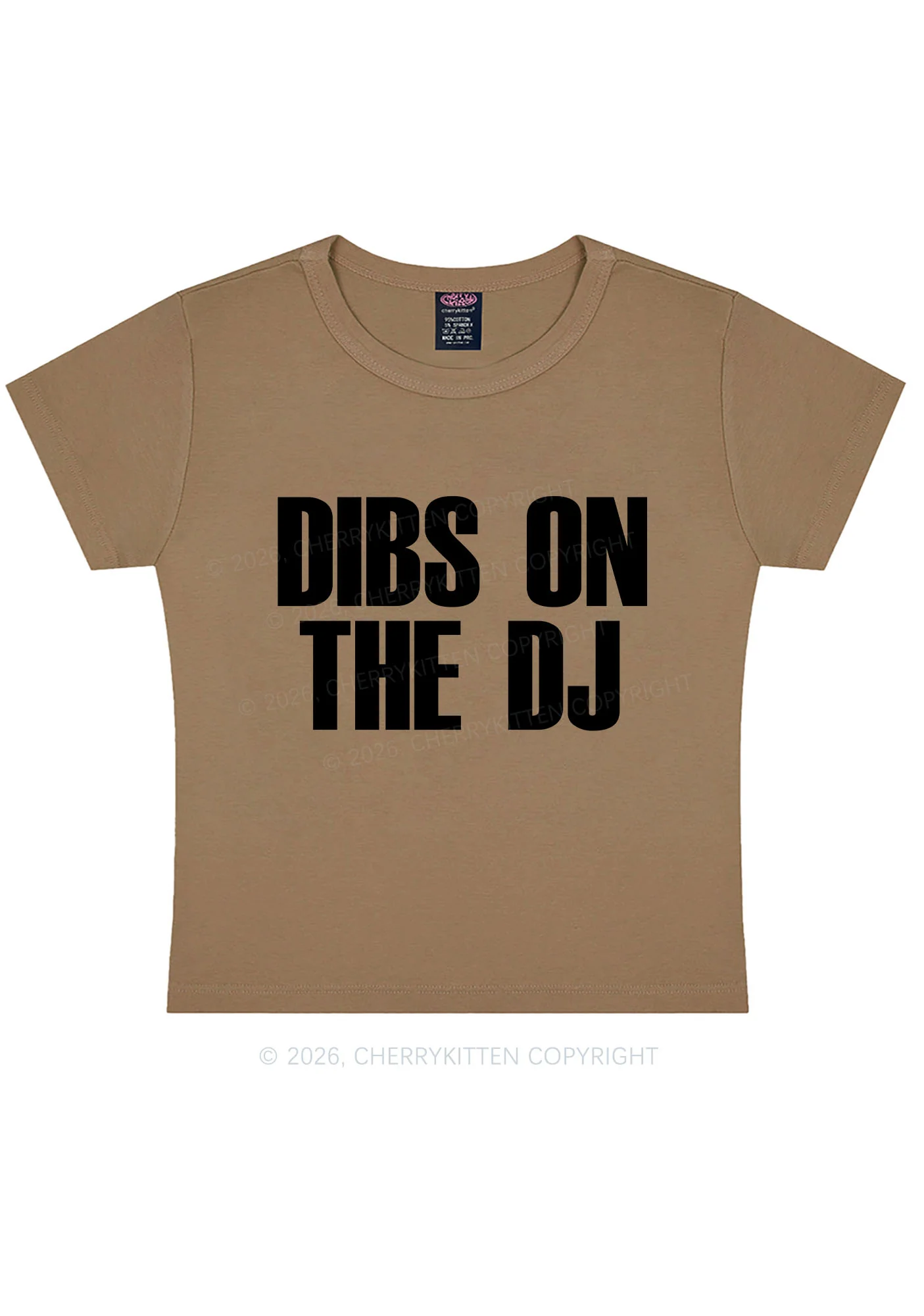 Dibs On The DJ Y2K Baby Tee Cherrykitten - Image 9
