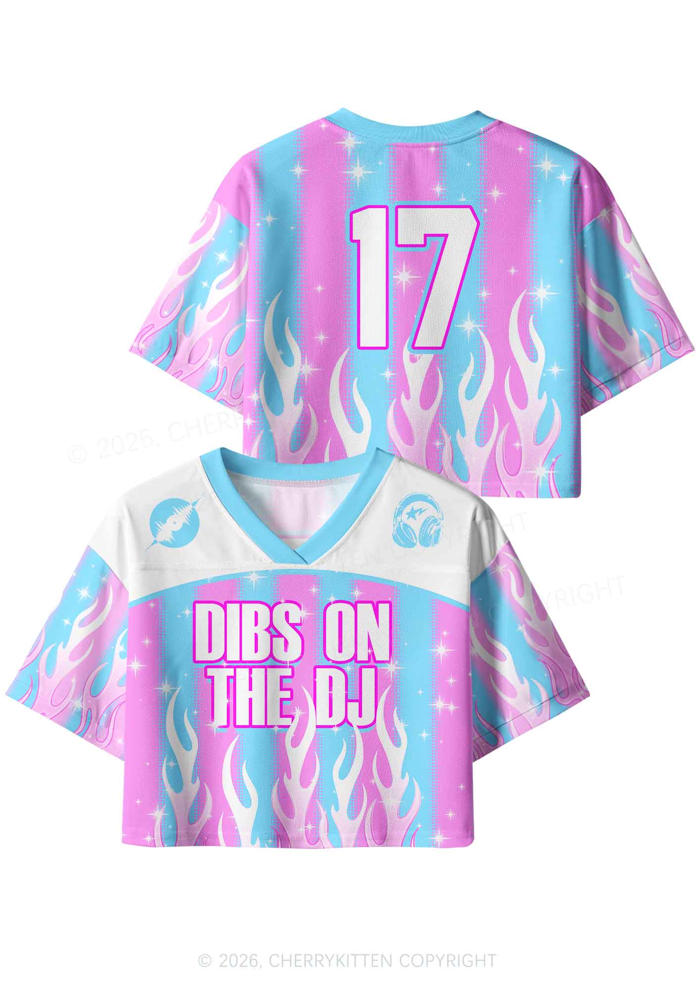 Dibs On The DJ Y2K Crop Sport Jersey Shirts Cherrykitten - Image 5