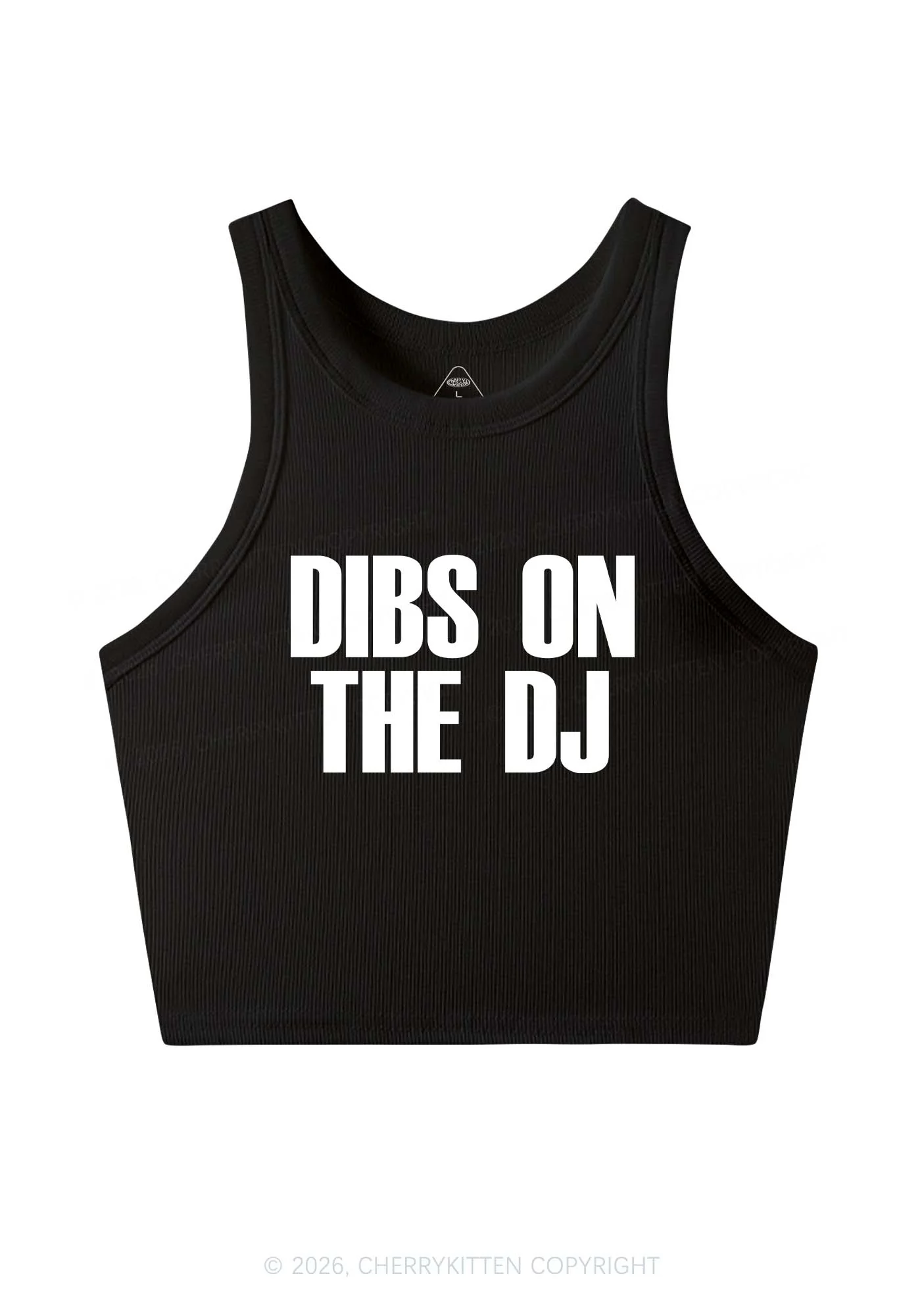 Dibs On The DJ Y2K Crop Tank Top Cherrykitten - Image 3