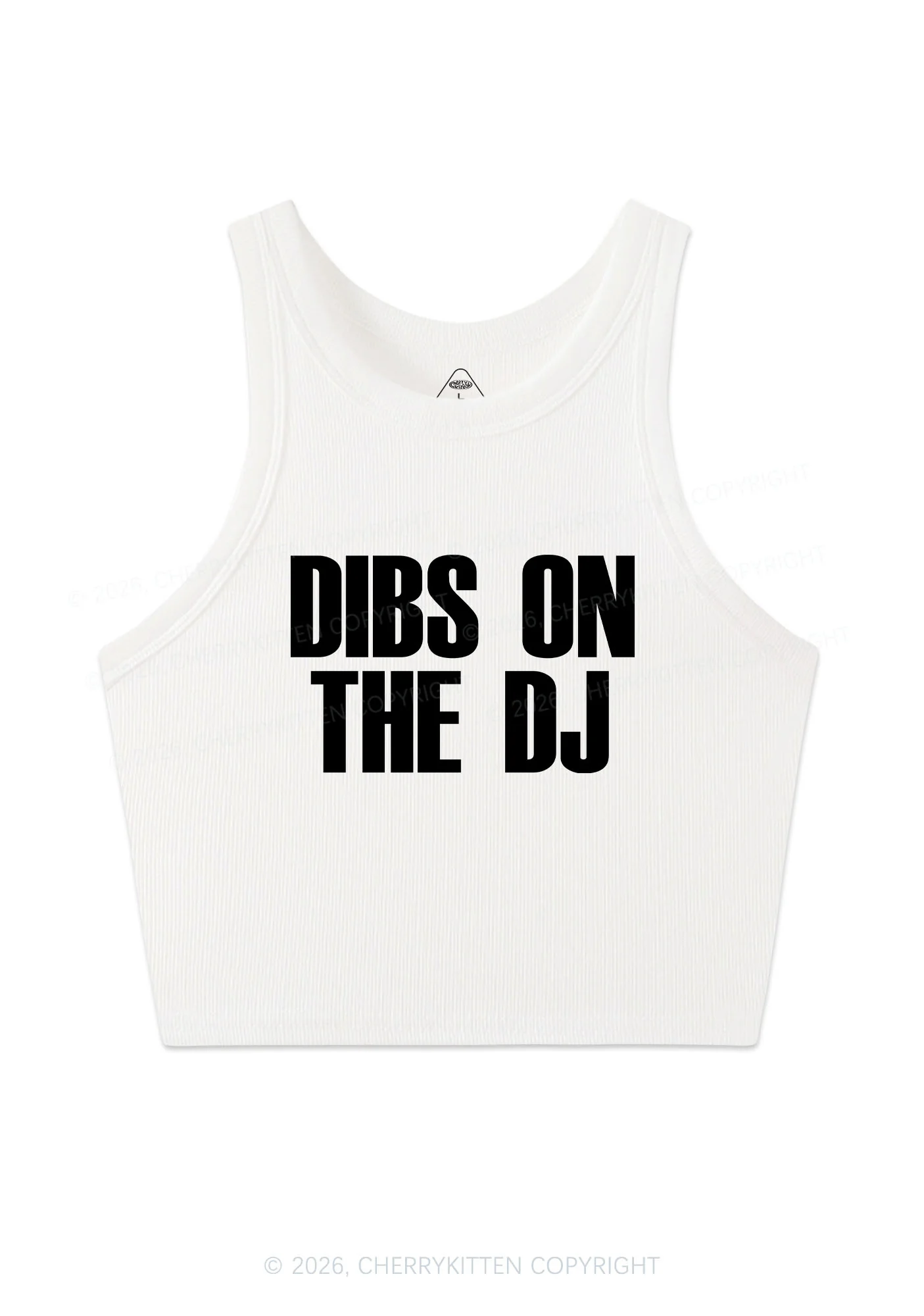 Dibs On The DJ Y2K Crop Tank Top Cherrykitten - Image 4