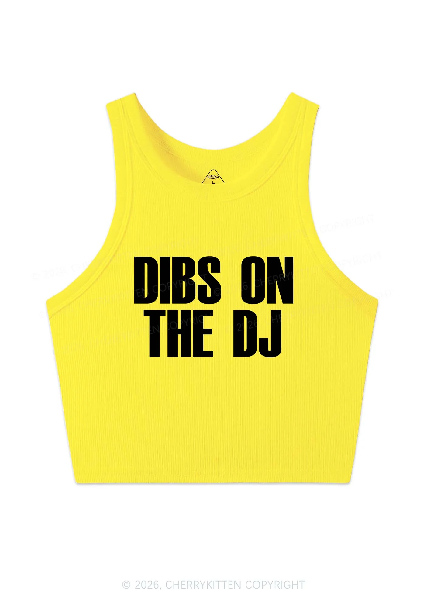 Dibs On The DJ Y2K Crop Tank Top Cherrykitten - Image 5