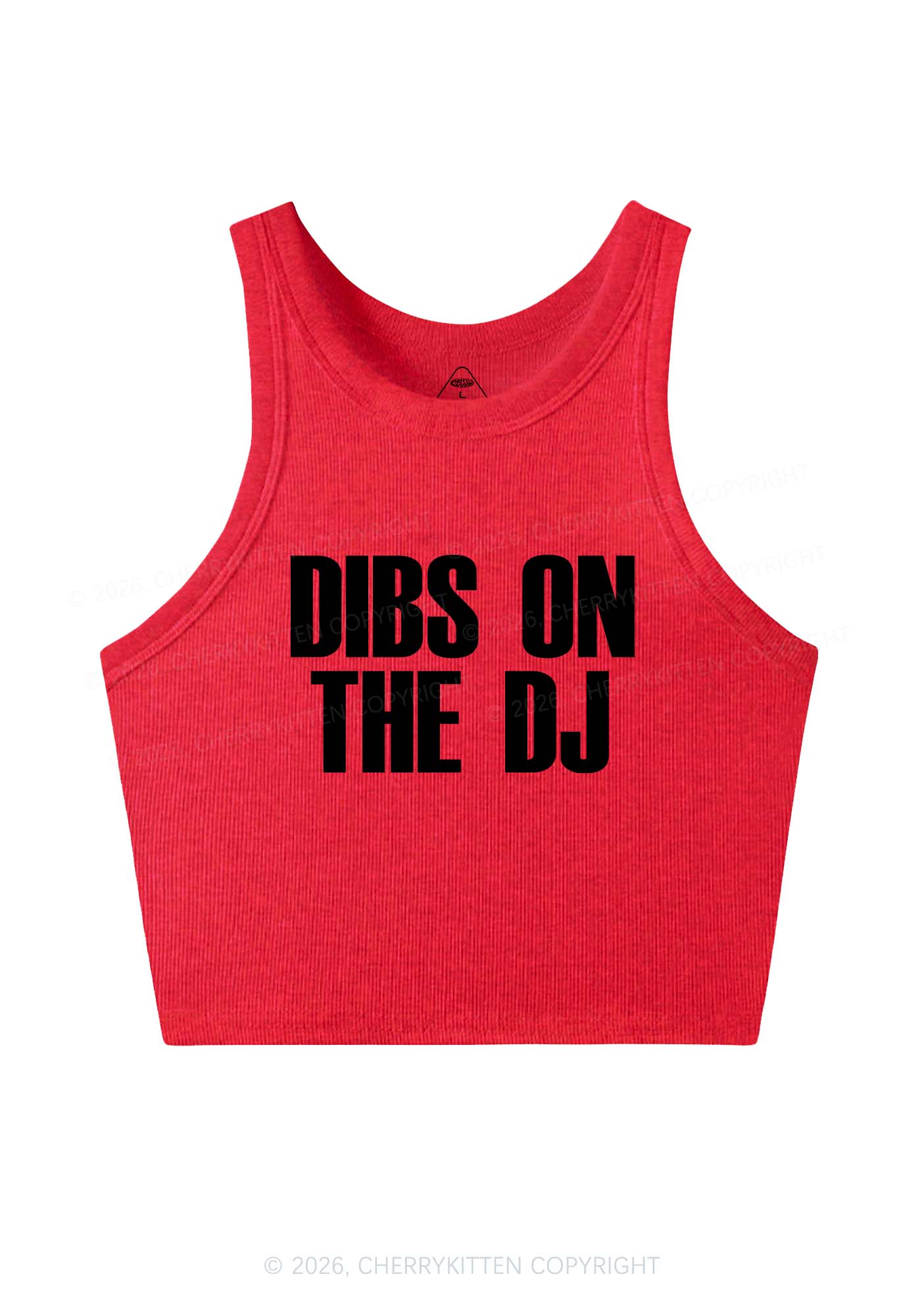 Dibs On The DJ Y2K Crop Tank Top Cherrykitten - Image 8