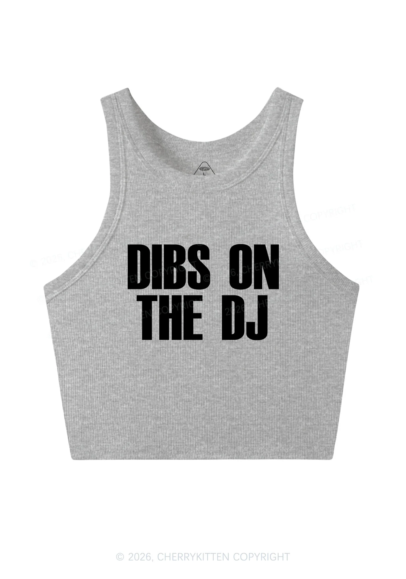 Dibs On The DJ Y2K Crop Tank Top Cherrykitten - Image 9
