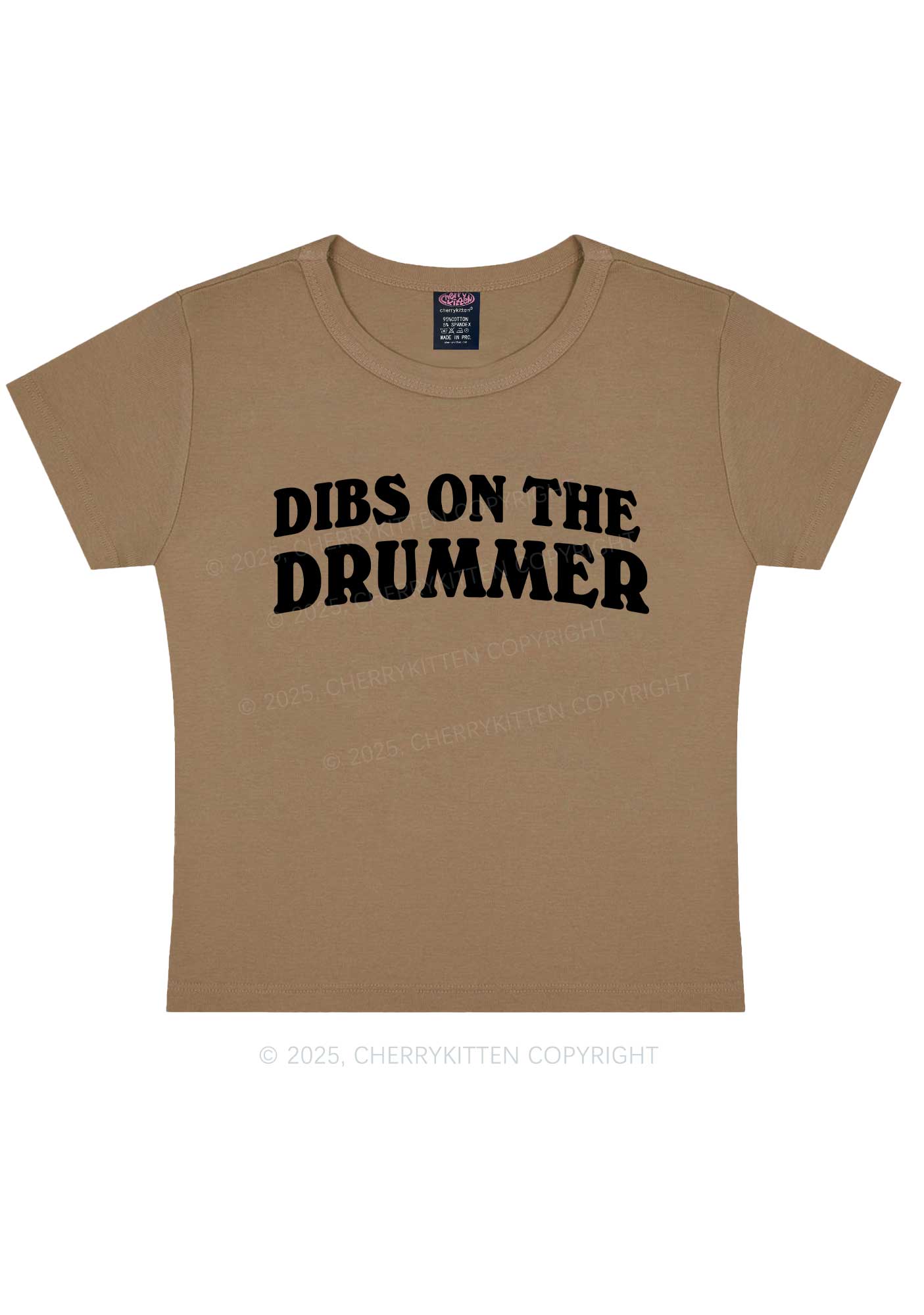 Dibs On The Drummer Y2K Baby Tee Cherrykitten - Image 10