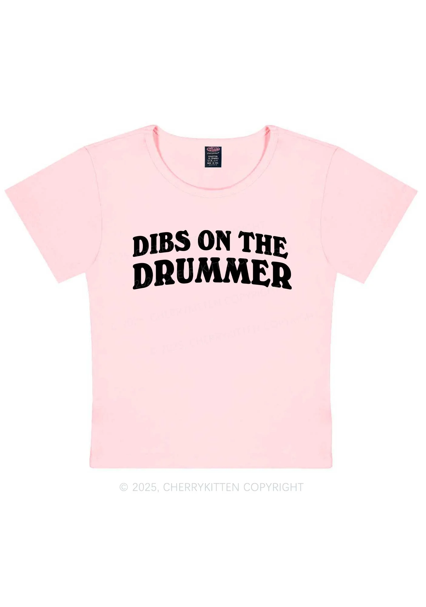 Dibs On The Drummer Y2K Baby Tee Cherrykitten - Image 11