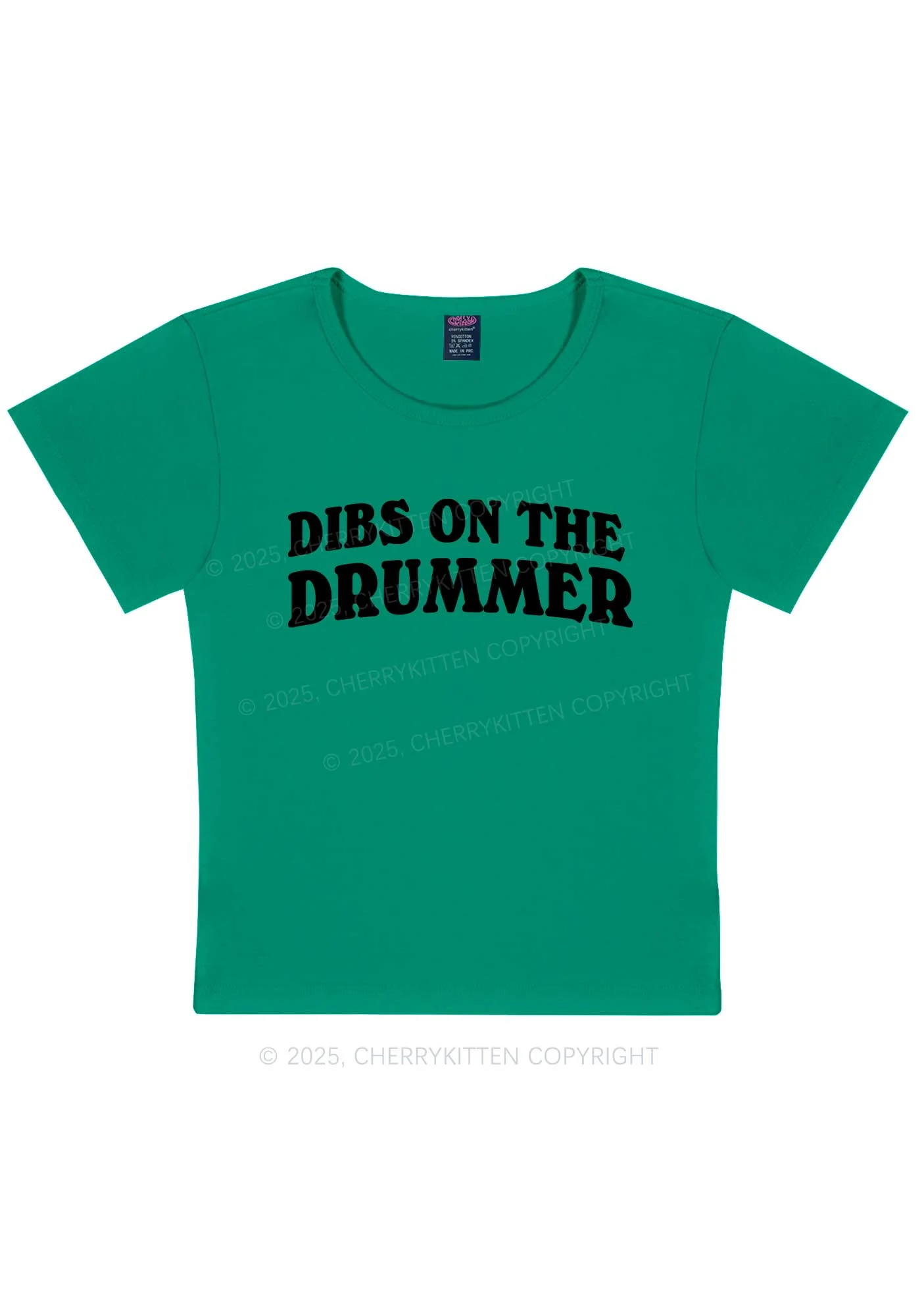 Dibs On The Drummer Y2K Baby Tee Cherrykitten - Image 12